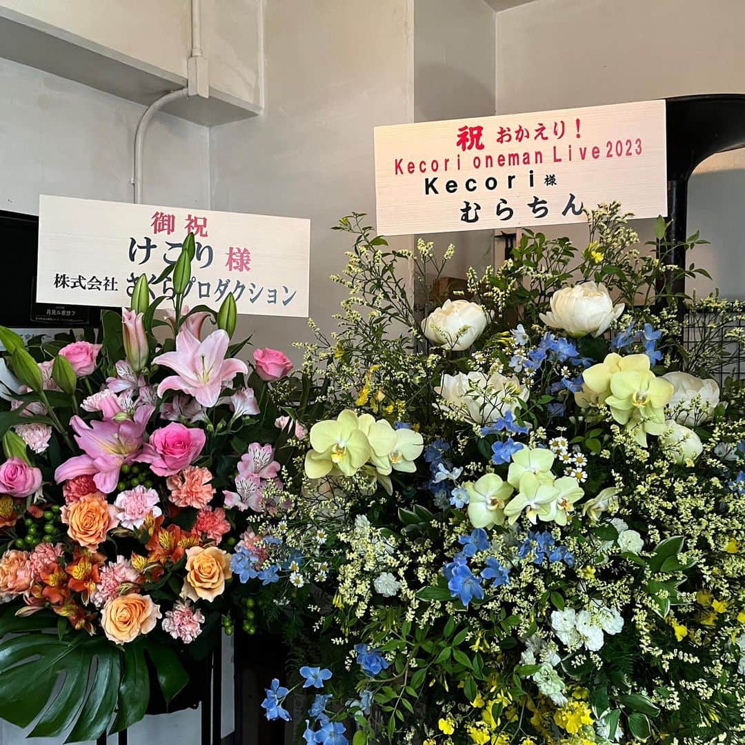Kecoriさんのインスタグラム写真 - (KecoriInstagram)「けこりワンマン2023!!会いに来て下さった皆様。 改めて本当に本当にありがとうございました。 約2年ぶりのワンマンライブでした。 素敵な思い出を、本当にありがとう。 ライブって、チケット買って会場まで足を運ぶ時間の方が長かったりする。 終わるのは一瞬かもしれないけど、今回のライブのためにスケジュール調整して時間を作ってわざわざ会いに来てくれてたこと、本当に嬉しかった。 地方から駆けつけて下さった方々も本当に、ありがとうございました🛩🚃🚗  MCでも本音を話したんだけど、 活動続けていくと、色んな迷いも出てきたりして.. でも、こーやってライブに来て下さった人たちの笑顔や、泣いてくれている人の姿を見て、何言ってんだ私。 と目を覚まさせられました。 自分が歌を続ける意味はちゃんとあるんだと ライブを通して、身をもって感じる事ができました。  本当にありがとう。  これからも、自分の音楽を聴いている時だけは みんなにとっての優しい時間でありたいです。  まだまだ語りたいことは沢山あるんだけど 最後に一つだけ言わせてもらえるのであれば 私の早口なMCを全部聞きとってくれて本当にありがとう🥹みんな大好きです💘びっぐらびゅ🫶🏻💘☺️  動画はアンコールの一番最後に歌った槇原さん♪  そして、サポートしてくれたバンドメンバーの皆様。 けこりスタッフの皆様。みんな最高メンバーです‼︎ 本当にありがとうございました💐   band member @ogurakenji  @yuji0906_guitar @bebe_bechi @knsk_it @yasu__gt   Special thanks @rumi_smile_photo  @konatsuki_piyo @kannnnnaa @migikiki_hidarikiki  @mia___405」5月15日 22時04分 - kecori.23