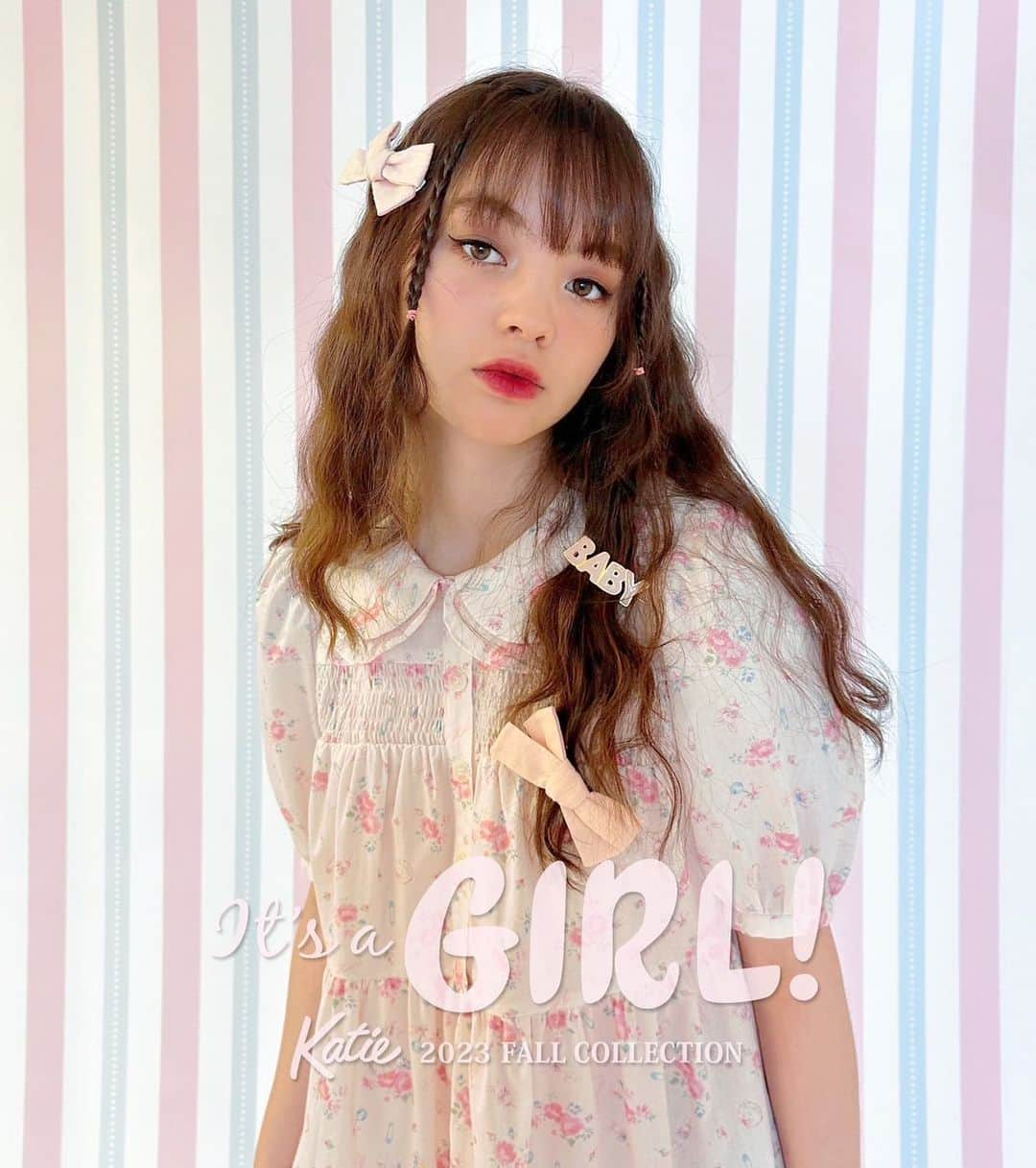 ケイティさんのインスタグラム写真 - (ケイティInstagram)「🎀 It's a GIRL! 🎀  Katie 2023 Fall Collection LOOK BOOK 撮影を行いました📷✨  モデルは 藤田エミリ 嬢【 @7_emil_y 】🐇🩷  ＊入荷時期 2023年8〜10月予定  どうぞお楽しみに💐  #katiethestore #katie2023fcollection」5月15日 14時40分 - katie_tokyo