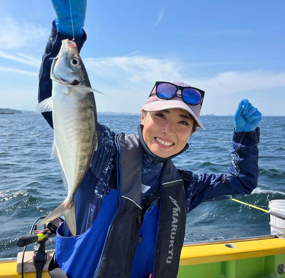 川目梢のインスタグラム：「もう、口切れ寸前、、、  走水『海福丸』さんで 朝はゆっくり午後船に乗ってきました🙋‍♀️  走水のアジさん 潮が速いとこで育ってるから ムキムキでね  ひっきりなしに当たったんで 腱鞘炎になりかけました ずっと手持ちはあかん  半日船なんでお手軽です レンタルもバッチリなんでぜひぜひ‼️ 　  #海福丸 #アジ #アジ釣り #釣り #釣り好きな人と繋がりたい #釣りガール #釣り女子 #釣りスタグラム #釣りバカ」