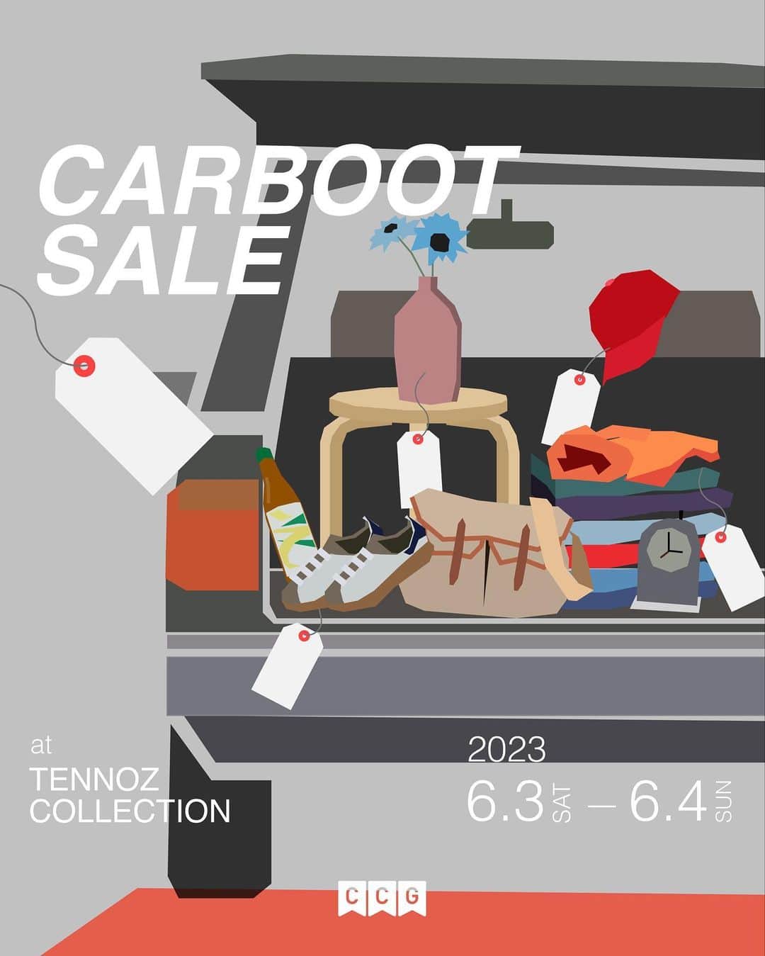 McGuffinさんのインスタグラム写真 - (McGuffinInstagram)「⚡McGuffin Street News⚡  【 CARBOOT SALE at TENNOZ COLLECTION 】  @car_city_guide   CCGによるCARBOOT SALEを、いよいよ来月に迫った6/3-4のTENNOZ COLLECTIONにて開催。  " Carboot Sale "とは、クルマのトランクに売り物を載せるスタイルのフリーマーケット。 洋服、家具、花瓶、アクセサリー、レコードなど様々な物がクルマに積まれた独特の雰囲気を楽しんで💫  なにより今回もバラエティ豊かな出店者さんが集まってくださいました。 もちろん沢山の商品と共に並ぶのも素敵なクルマばかり！ クルマを見に来るだけでも楽しめるかも？  詳細は是非それぞれのプロフィールからチェックしてみてね🤞🏻  -----  【出店者一覧】  🪑 2takt ( @2taktstore ) 《 ヨーロピアンヴィンテージ家具、雑貨》  👕 4:ヨン ( @k_j4 ) 《 セレクト古着 》  🧺 Cornershop SOIL ( @soil_cornershop ) ※6/4のみ 《 食品・日用品 / オリジナルアイテム 》  💍 銀、真鍮 ( @ginshinchu ) 《 ハンドメイドメタルアクセサリー / 受注販売・一部店頭販売 》  🕰 Hand To Mouth ( @htmtokyo ) 《 ユーズド雑貨 / 古着 / オリジナルTシャツ 》  🏺 NETT ( @nett_vase ) 《 ビンテージ&オリジナル花瓶 / ビンテージマグ / 生花 》  🛞 ONO WHEEL ( @onowheel_nerima_tokyo ) 《 街乗り向けカスタムロードバイク / セレクトカー 》  🚘 Rendez-vous ( @rendezvoustokyo ) 《 コレクタブルカーの展示 / オリジナルグッズ 》  🌷 T's Flower Salon ( @tsflowersalon ) ※6/4のみ 《 オリジナルフラワーアレンジメント 》  -  もちろんCARBOOT SALE以外にも多くの出店やキッチンカーが並ぶ、古いものが好きなら間違いなく楽しめるイベント。 運河が広がる天王洲エリアは休日を充実させるにはぴったりな場所だから、ぜひ遊びにきてね。  🎨Illustrated & Designed by CCG  -----  📍 〒140-0002 東京都品川区東品川２丁目３−２"アイルしながわ"  #carcityguide #カーシティガイド #CARBOOTSALEBYCCG #イベント #イベント情報 #フリーマーケット #フリマ #tennozharbormarket #tennozcollection #イベント #イベント情報 #天王洲アイル #天王洲 #天王洲ハーバーマーケット  ※今回のイベントには無料駐車場はございません、近隣のパーキングをご利用ください🙇🏻‍♂️  -----  「TENNOZ COLLECTION」with Car City Guide @tennozharbormarket @tennozcollection  開催日程｜2022年6月3日（土）11:00 - 17:00 　　　　｜2022年6月4日（日）11:00 - 17:00 　　　　※ 時間は変更となる場合がございます  今回の天王洲コレクションは、ネオクラ世代の3人が運営するメディアサイト『車の普段使いスタイルガイド CCG』とのコラボレーション企画! クラシックカーは格好良いけど普段づかいには色々とハードルが高いよね。でも今の車は味気ないし、スタイルがなきゃカーシェアリングで十分。ど真ん中のヴィンテージも良いけどグッドユーズドは取り入れやすいし。  そんな巷のファッション好き、ヴィンテージ好きのこれからの共通言語 "ネオクラ"。相対的な価値ではなくて、自分が好きだから、というシンプルでライトな選択が今の気分。ありそうでなかった「車と古着」にフォーカスした二日間にぜひご参加ください。」5月15日 17時38分 - mcguffin_official