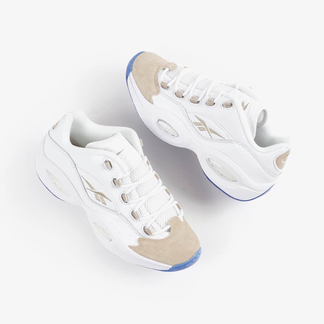 KICKS LAB. [ Tokyo/Japan ]のインスタグラム：「Reebok l "QUESTION LOW" White/White/Light Sand l Available in Store and Online Store. #KICKSLAB #キックスラボ」