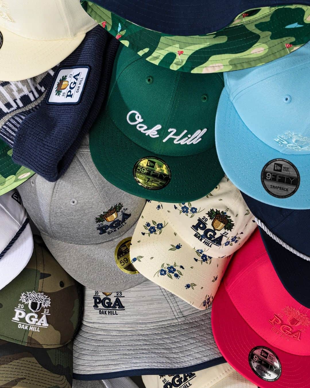 ニューエラ・キャップのインスタグラム：「Perfect your swing in the latest collection from New Era Cap, featuring a variety of styles available just in time for the 2023 PGA Championship. Grab yours today.」