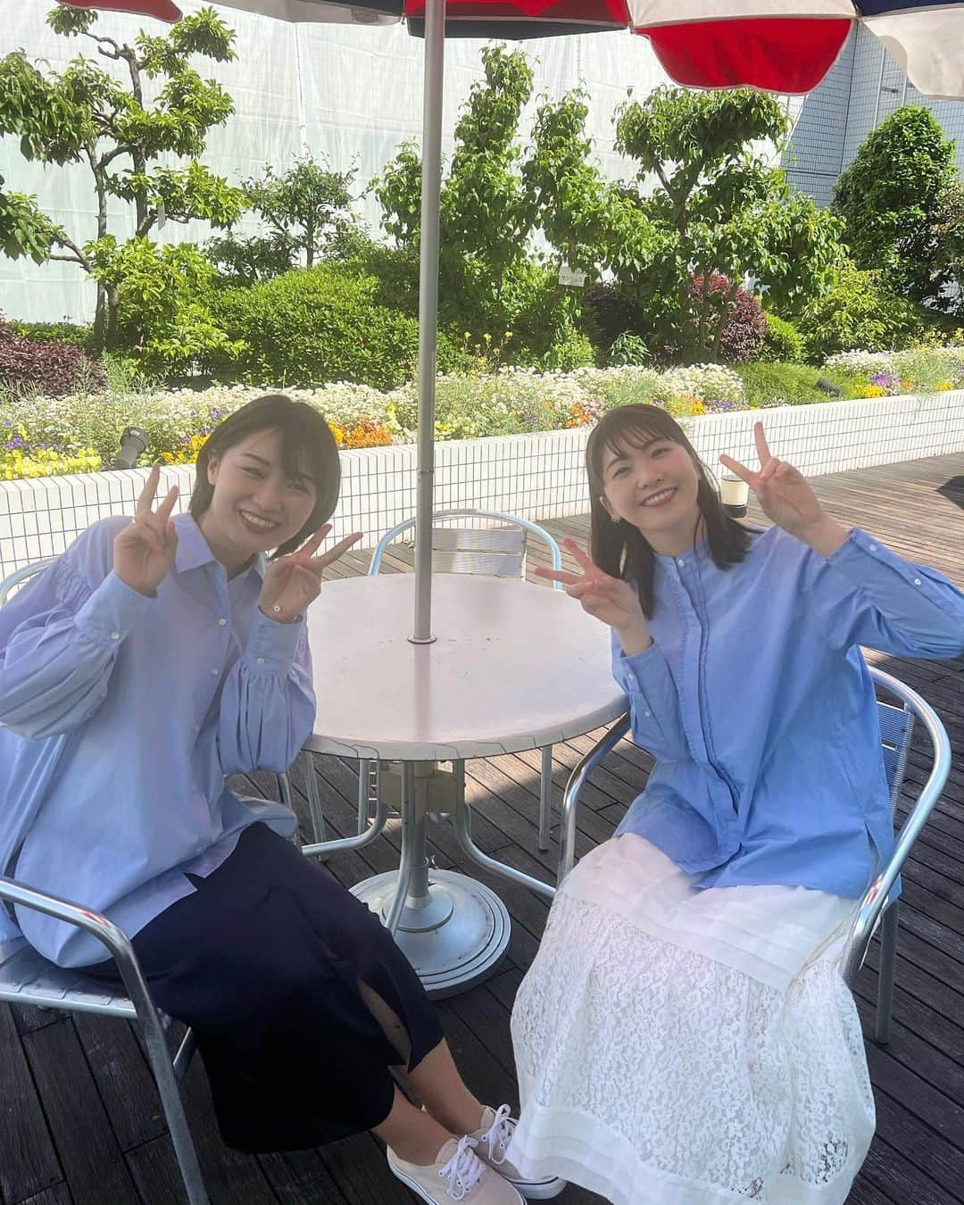 西尾菜々美さんのインスタグラム写真 - (西尾菜々美Instagram)「石井ちゃんとお揃コーデだった日👭🏻🩵  @yurie_ishii_nbn  皆さんもうフォローしてくれましたか😋？」5月15日 23時45分 - nanami_nishio