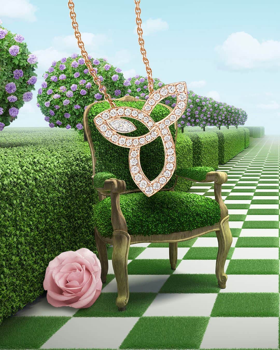 ハリー・ウィンストンのインスタグラム：「Echoing the graceful shape of blossoming lily flowers, Lily Cluster jewels bring ethereal beauty to the myriad of pathways of the Winston Maze. Marvel at these delicate blooms by tapping the link in bio. #HarryWinston #WinstonMaze」