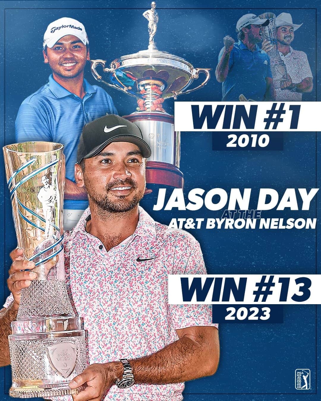 PGA TOURさんのインスタグラム写真 - (PGA TOURInstagram)「13th win, 13 years apart. @ATTByronNelson holds a special place for @JasonDayOfficial.」5月16日 0時02分 - pgatour
