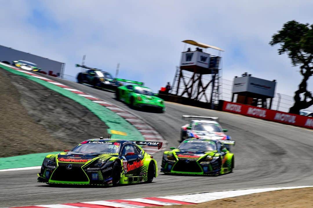 Lexus USAのインスタグラム：「Incredibly proud of the fight in our @vasser.sullivan teammates after a fierce battle at Laguna Seca! Congrats to the GTD Pro team on bringing home P2 and continuing their Championship lead! 👏   #LexusPerformance」