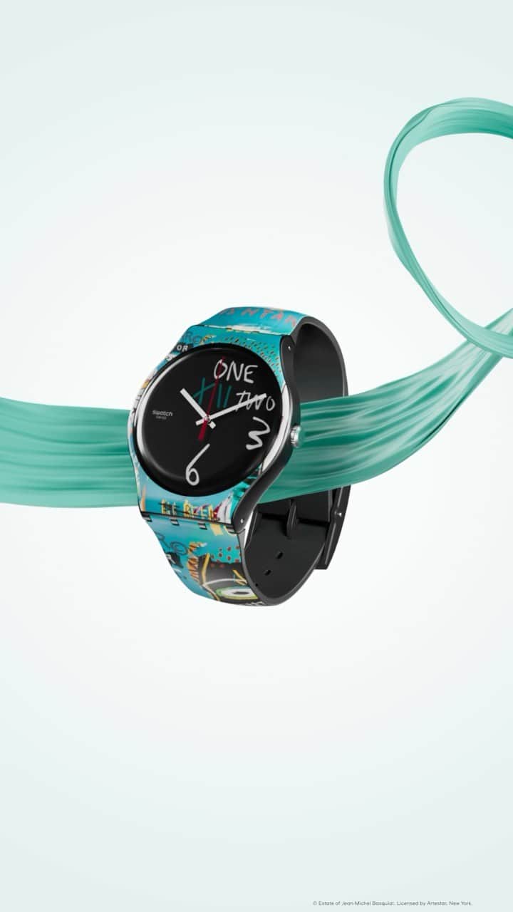 Swatchのインスタグラム：「Elevate your wrist game with the bold and rebellious art of Basquiat #Swatch #SwatchArtJourney #SwatchxBasquiat @basquiatofficial」