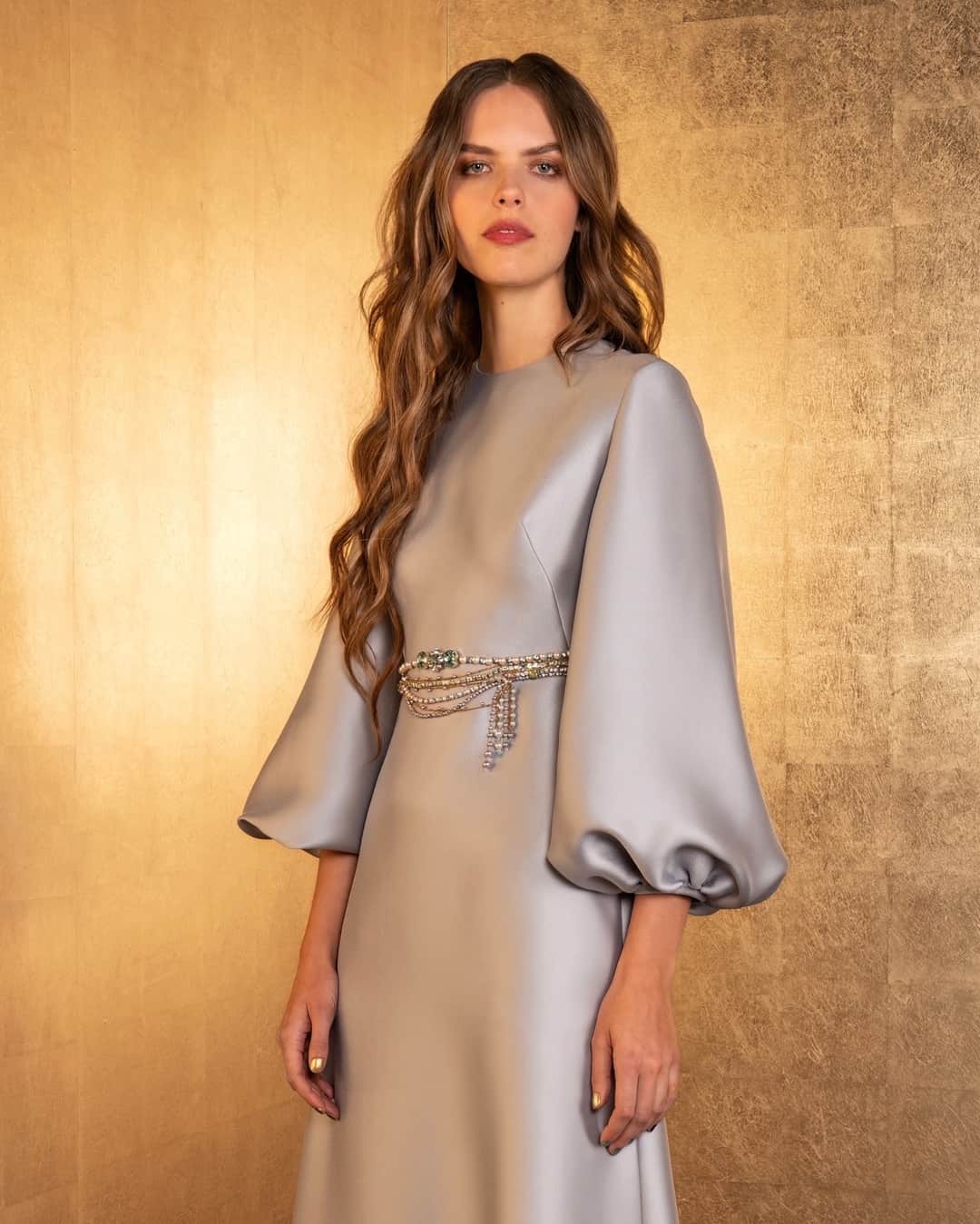 リームアクラのインスタグラム：「A beautiful pastel lavender caftan with gems that dance across the waist. ​​​​​​​​ ​​​​​​​​ #reemacra #reemacrawedding ​​​​​​​​ ​​​​​​​​ #couture #hautecouture #couturedress #eveningwear #designerdresses #designer #readytowear」