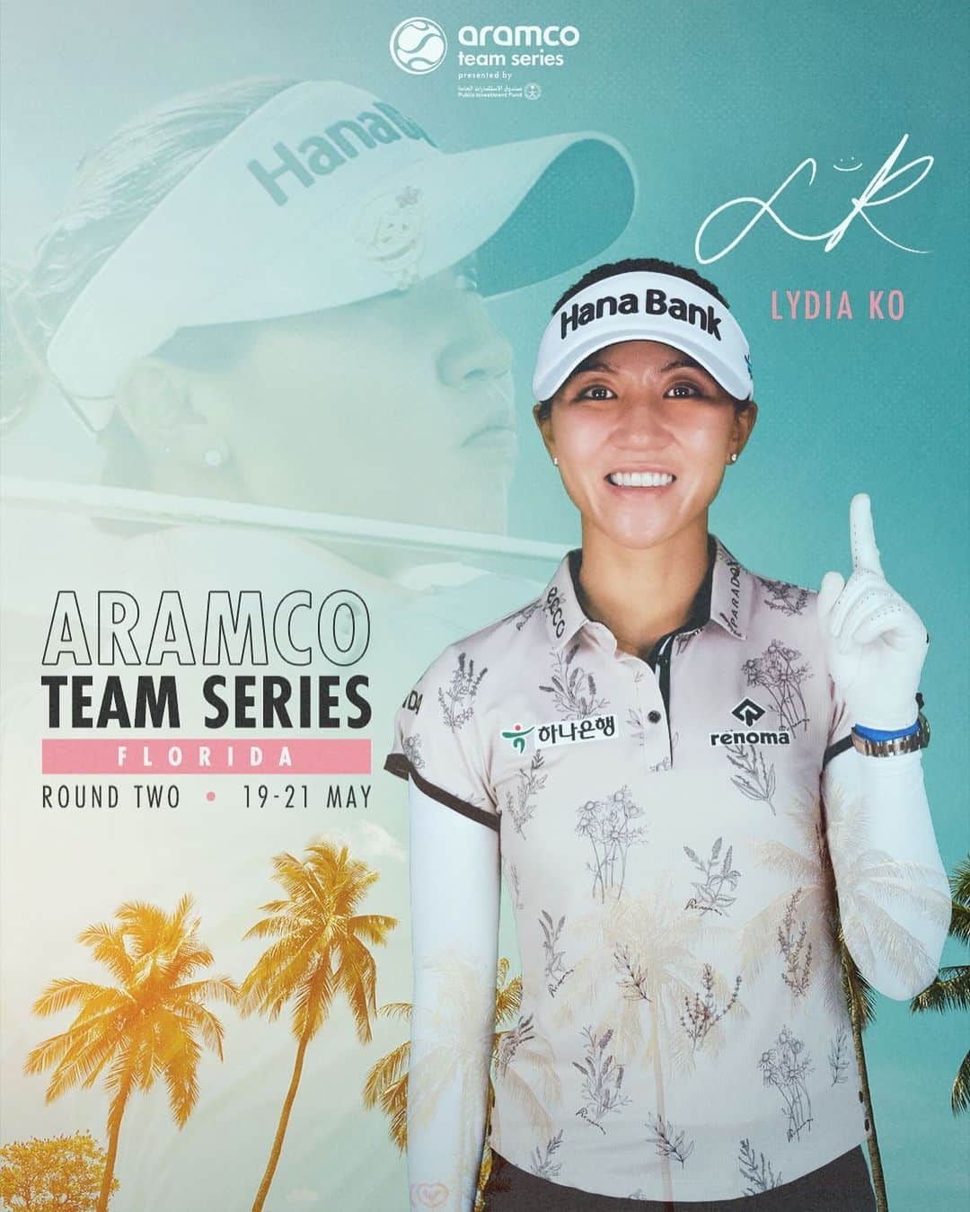 リディア・コのインスタグラム：「So excited to be playing some more team golf at the @‌aramco_series in Florida! I had a blast playing this unique format last time 😁 Join the fun! 👉 @aramco_series」