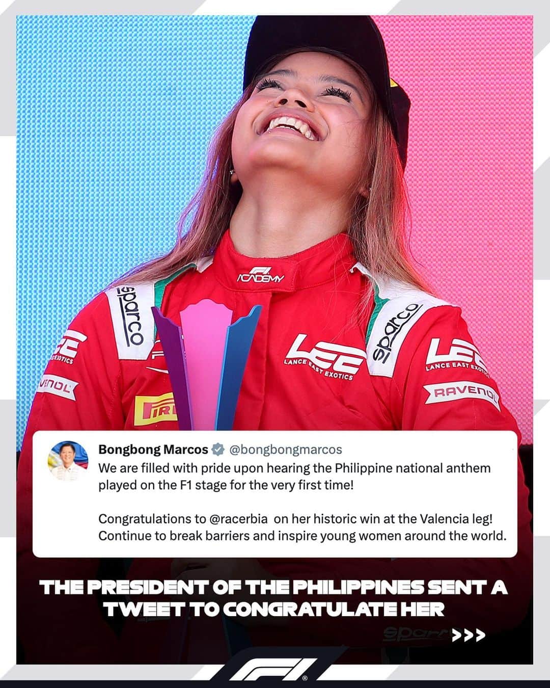 F1さんのインスタグラム写真 - (F1Instagram)「What a story… At just 18, Bianca Bustamante is already making headlines in her home country 🇵🇭  #F1Academy @racerbia」5月16日 2時34分 - f1