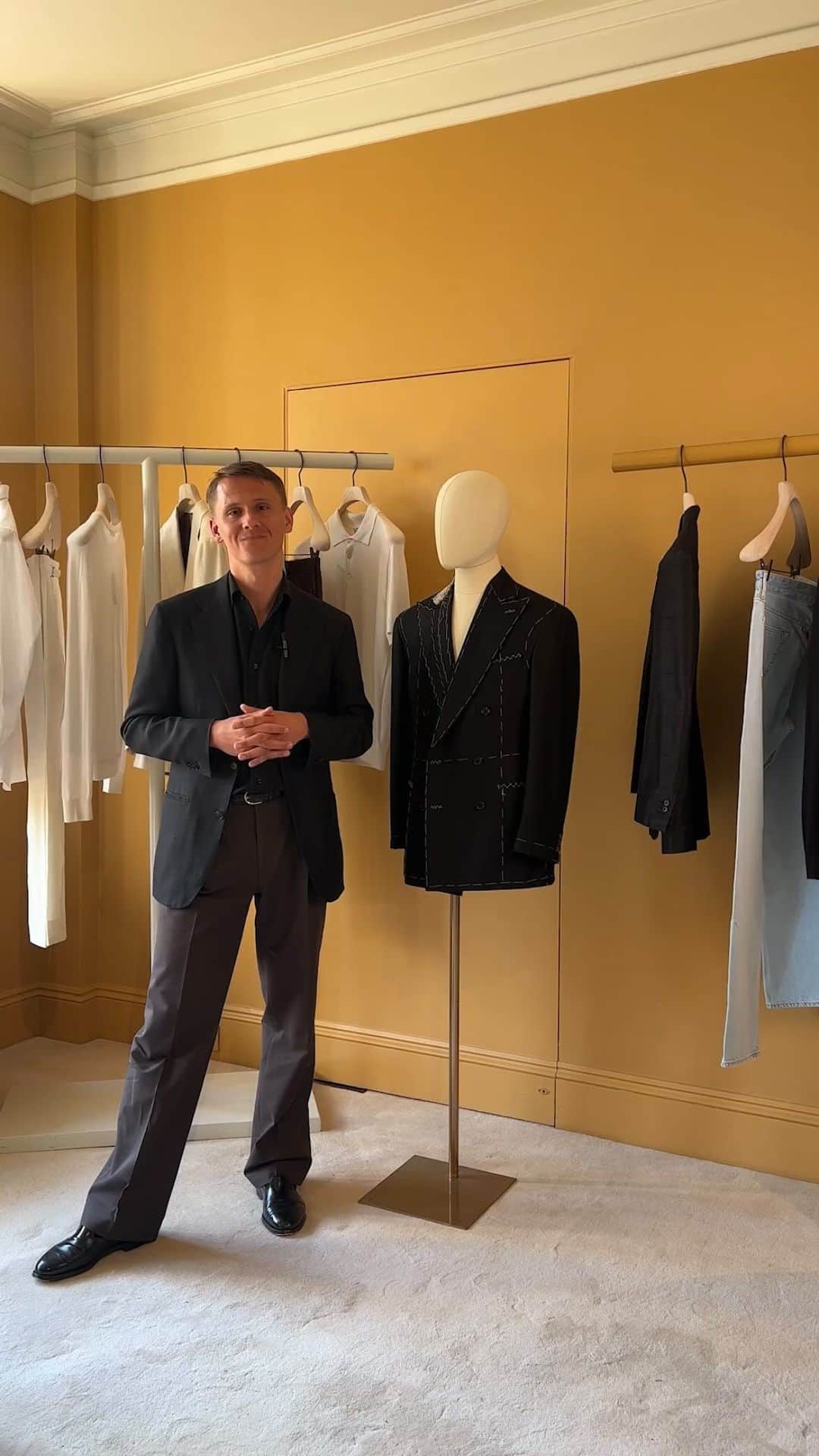 MATCHESFASHION.COMのインスタグラム：「MATCHES meets @daggranath, co-founder of @samanamel 👋 To celebrate the exclusive launch of the Stockholm-based ready-to-wear capsule, @daggranath shares his favourite pieces, styling tips and more.  Shop the exclusive collection at #MATCHES.」