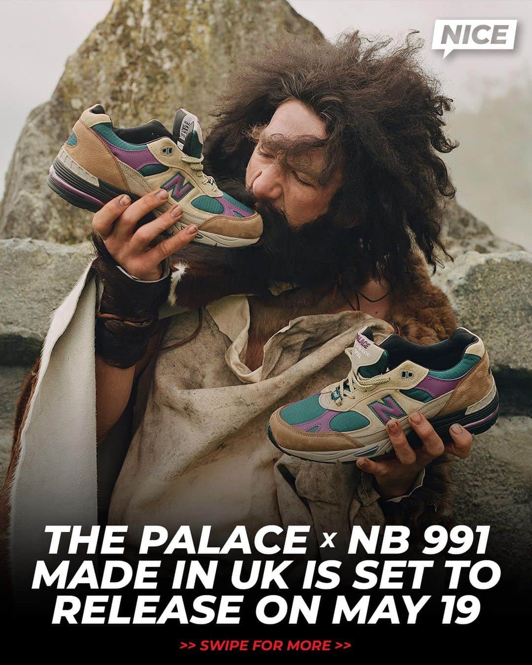 Nice Kicksさんのインスタグラム写真 - (Nice KicksInstagram)「@palaceskateboards and New Balance have teamed up for two MADE in the UK 991s 🔥  The concept for the pairs is meant to be a double-entendre symbolizing early humans’ quest for fire and sneakerhead’s never-ending hunt for better designs 👀  LINK IN BIO for more info 📲」5月16日 5時08分 - nicekicks