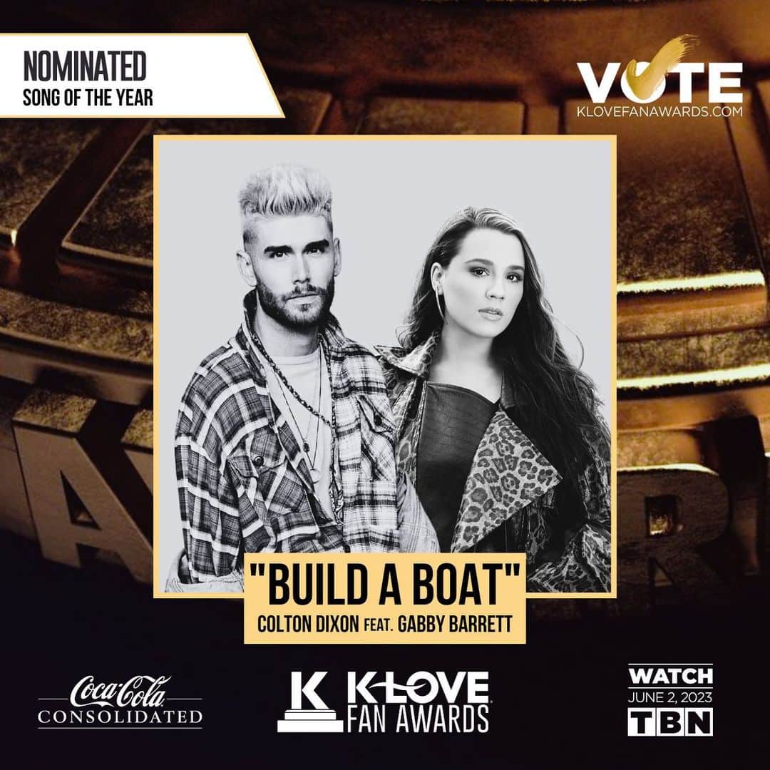 ギャビー・バレットのインスタグラム：「“Build a Boat” featuring yours truly is nominated for Song of the Year at the @klovefanawards!! Voting opens today at klovefanawards.com/vote 🌟 Can’t wait to perform this song live at the Fan Awards!」