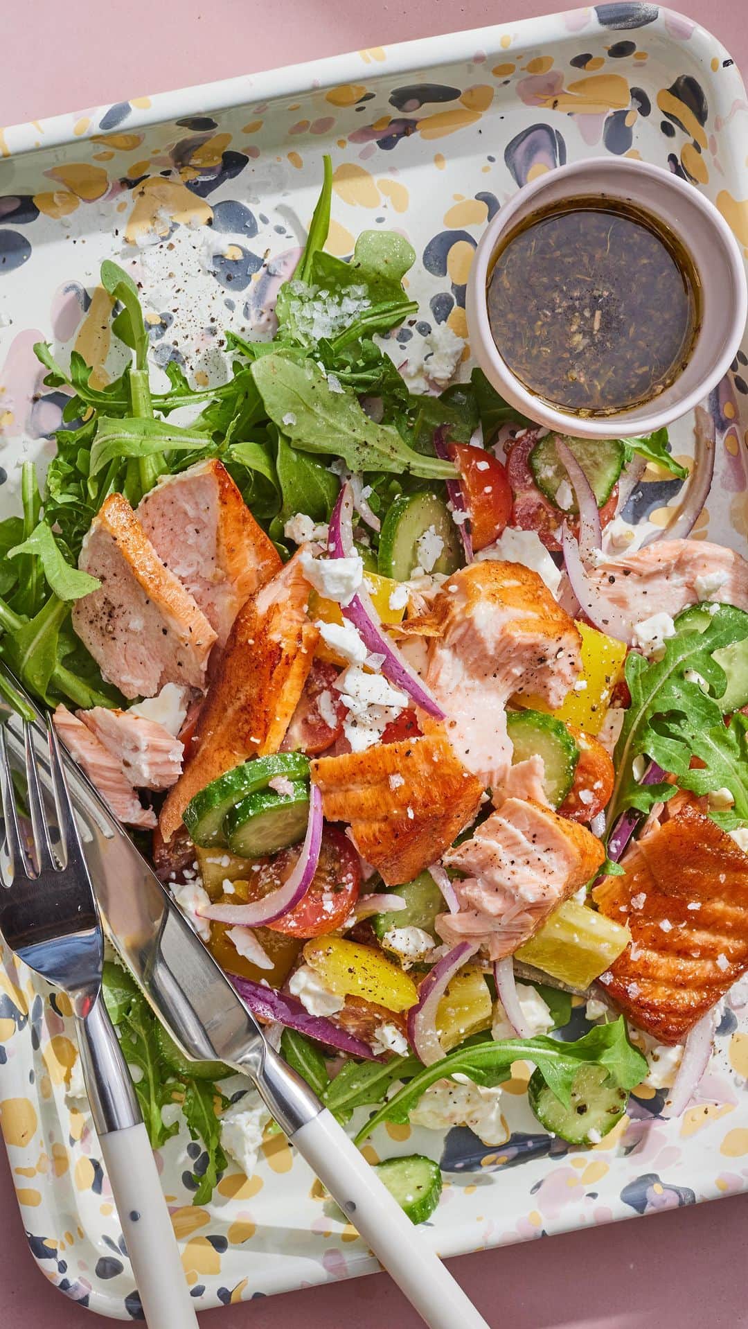 Gaby Dalkinのインスタグラム：「IG Live from 5/15! Greek Salmon + Crispy Mushrooms」