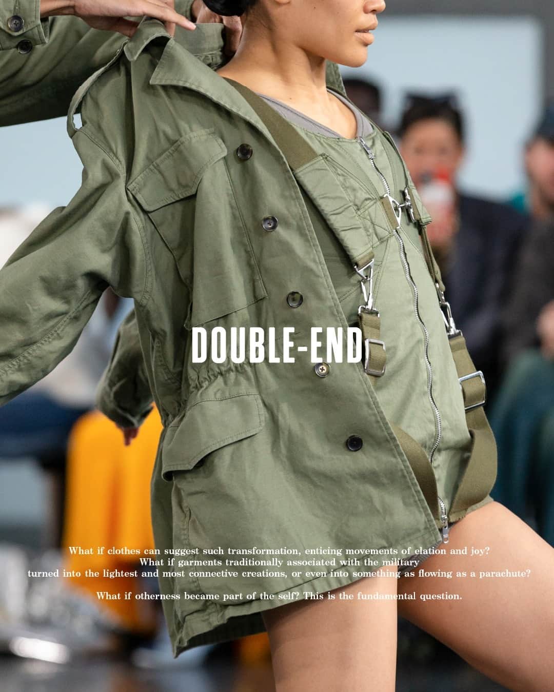 のインスタグラム：「#preorder⁠ Summer 2023 Collection ⁠ Side-C Vol.9 "A NEW WAY OF CONNECTING"⁠ ⁠ DOUBLE-END military Collection pieces are now available for pre-order. 10 June Launch online and in stores. ⁠ ⁠ Summer 2023 Collectionテーマを象徴するショーピースが入荷します。上下反転で着用が可能なパターン設計”DOUBLE-END”を活かしたアイテムは、普遍的なミリタリーアイテムを逆さまに着用すると、つながりや調和を象徴するドレスアイテムに変化します。⁠ ⁠ 5/16（火）オンラインストアにて予約開始。⁠ 6/10（土）直営全店発売予定。⁠ ⁠ ⁠ □ double-end military cloth blouson⁠ color : olive⁠ ミリタリーアイテムの定番であるアメリカ陸軍のフィールドジャケットからインスピレーション。上下反転して着用することでウエスト丈のケープジャケットに変化します。ドローコードの絞り方で衿のボリューム変化を楽しむことも可能です。⁠ ⁠ Inspired by the US Army field jacket, a classic military item. ⁠ The double-end military cloth blouson can be worn upside down to transform it into a waist-length cape jacket. It is also possible to enjoy the change in volume of the collar by drawing the drawcord. ⁠ ⁠ ___⁠ ⁠ ⁠【beautiful people 直営店舗⁠】⁠⁠⁠⁠ ⁠ ■Online store⁠ www.beautiful-people.jp⁠ ⁠ ■Global Online store⁠ www.beautiful-people-creations-tokyo.com⁠ ⁠ ■ 青山店⁠⁠⁠⁠ 東京都港区南青山3-16-6⁠⁠⁠⁠ ⁠⁠⁠⁠ ■ 新宿伊勢丹店（ @restyle_tokyo_isetanmitsukoshi ）⁠⁠⁠⁠ 東京都新宿区新宿3-14-1 伊勢丹新宿店本館2階⁠⁠⁠⁠ TOKYOクローゼット/リ・スタイルTOKYO⁠⁠⁠⁠ ※三越伊勢丹リモートショッピングアプリからもお問い合わせ可⁠ ⁠⁠⁠⁠ ■ 渋谷PARCO店（ @parco_shibuya_official ）⁠⁠⁠⁠ 東京都渋谷区宇田川町15-1 渋谷パルコ 2F⁠⁠⁠⁠ ⁠⁠⁠⁠⁠⁠⁠⁠※メンズ対応サイズ展開中⁠ ⁠ ■ ジェイアール名古屋タカシマヤ店（@style_and_edit_nagoya ）⁠⁠⁠⁠ 愛知県名古屋市中村区名駅1丁目1番4号 ジェイアール名古屋タカシマヤ4階　モード＆トレンド「スタイル＆エディット」⁠⁠⁠⁠ ⁠⁠⁠⁠ ■⁠阪急うめだ店⁠⁠ (@hankyumode )⁠⁠⁠ 大阪府大阪市北区角田町8番7号 阪急うめだ本店 3階　モード⁠⁠⁠⁠ ⁠ ___⁠ ⁠ #beautifulpeople⁠⁠⁠ #ビューティフルピープル⁠⁠⁠ #creationstokyo⁠ #23ss #23summer⁠ #SideC ⁠ #ANEWWAYOFCONNECTING⁠ #DOUBLEEND⁠ #ダブルエンド⁠ #military #army #2way」