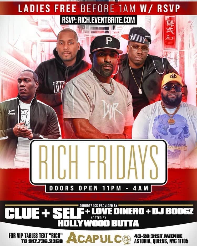 DJ Selfさんのインスタグラム写真 - (DJ SelfInstagram)「THIS FRIDAY  Queens, NY - May 19th  R  I  C  H F  R  I  D  A  Y  S “Where The Baddies & Ballers Play”   At The All New @AcapulcoAstoria  Music By @DjClue @DJSelf @DJLoveDineroMTG @DJBoogz Hosted By @HollywoodButta_ LADIES FREE BEFORE 1AM W/ RSVP RSVP: Rich.EventBrite.com For VIP Tables Text “RICH” To: 917.736.2360   Acapulco 43-20 31st Avenue  Astoria, NY 11105  Brought To You By @SleepIsHarlem  #RespectThePROMOTER.™」5月16日 11時27分 - djself
