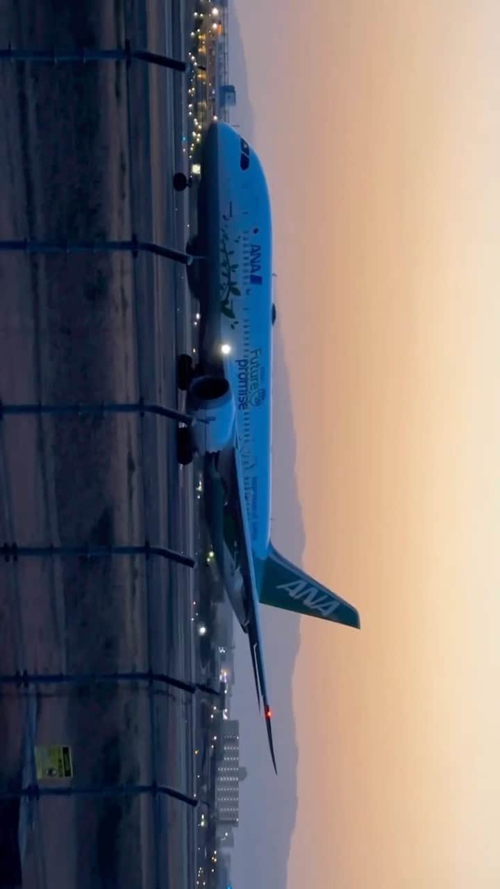 ANAのインスタグラム：「ANA Green Jet🌿✈️ @gotoyan2209  #allnipponairways #ana #airplane #airport #japantrip #trip#飛行機 #anagreenjet #グリーンジェット #ja874a #787 #boeing787」