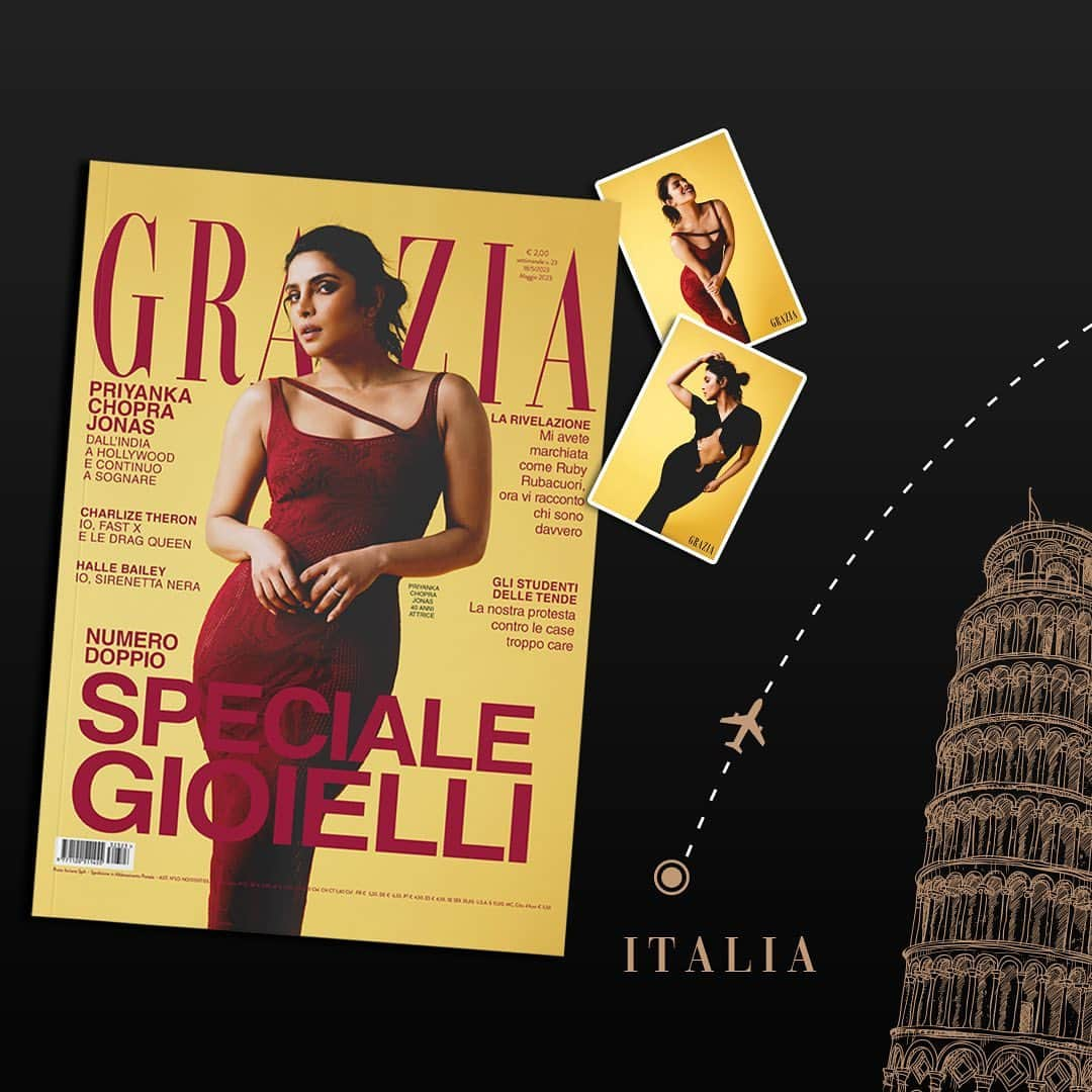 プリヤンカー・チョープラーのインスタグラム：「12 covers around the world 🌎 Thanks Grazia. This was a fun one! 🫶🏽  @graziauk @graziamexico @grazia.my  @grazia_it @graziaserbia  @grazia.sg @graziaindia  @grazia_magazine_bg @grazia_magazin  @grazia_es」