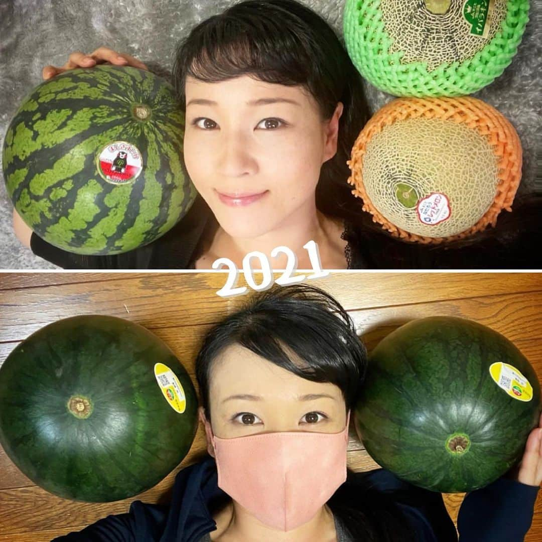 田中香子さんのインスタグラム写真 - (田中香子Instagram)「熊本から スイカ届いた🍉💕  今年は寝っ転がらずに 撮れました😆」5月16日 17時51分 - soo.yt