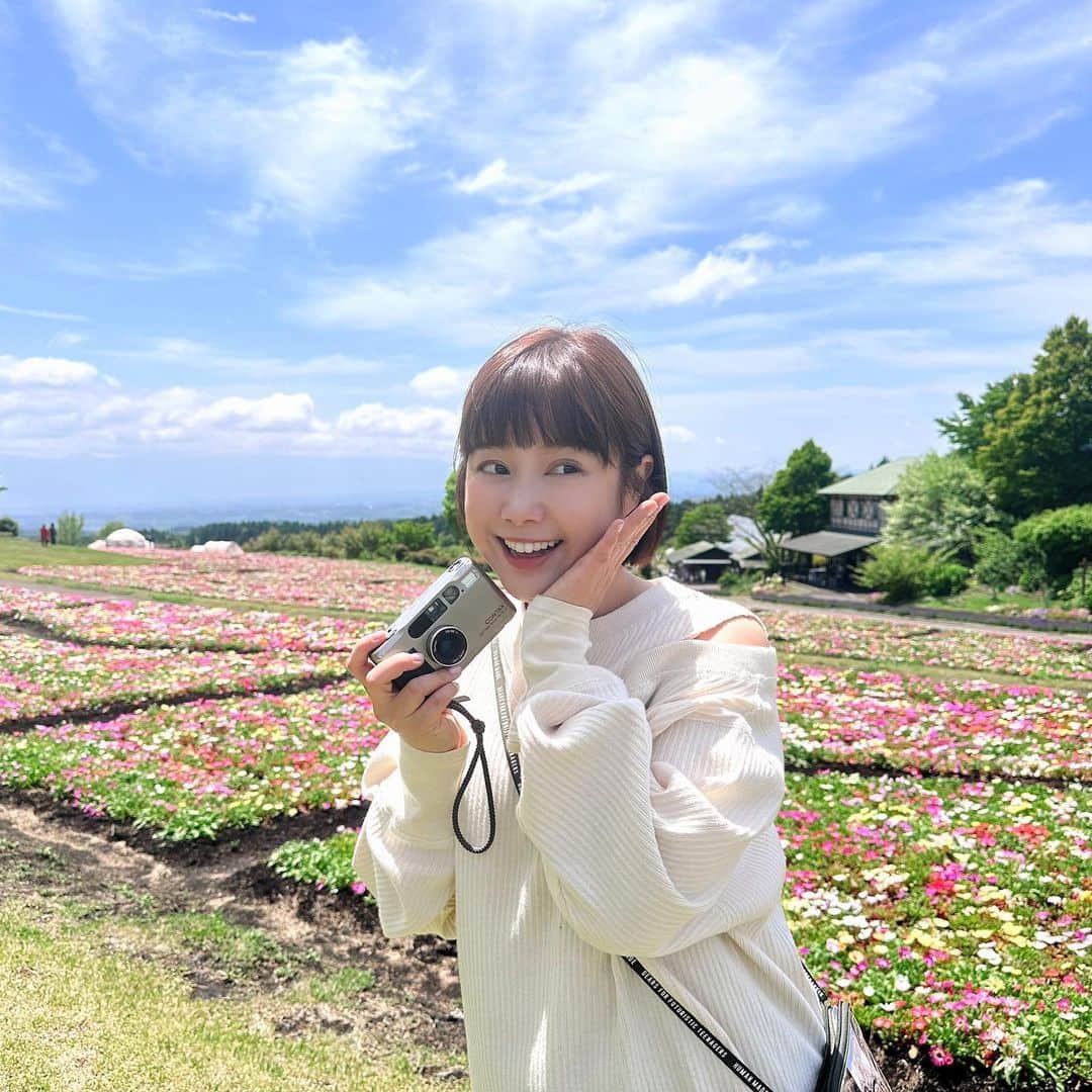のインスタグラム：「☀️🌷💕✨日本九州大分縣的秘密花園  #久住花公園 真的可以「久住」在這耶😆 這裡還有可愛星空帳篷可以露營，超喜歡。」