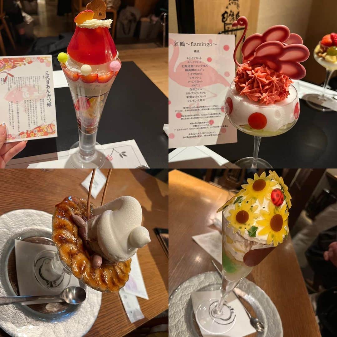 工藤舞のインスタグラム：「10日から12日まで久しぶりに北海道へ✨  とにかく色んな人に会ったし食べた‼️ その結果お腹壊して熱出しました🤣 普段食べない人がつめつめスケジュールで食べまくるとそうなりますw  北海道生まれなのに夜パフェ体験してなんか観光客気分でした🍨 とにかく芸術的すぎて食べるのもったいない🥺 味はもちろん美味しい😍 ちなみに夜パフェ2夜連続しました🤣  ⇒パフェテリア ミル ⇒ななかま堂 ちなみに姉妹店さんでした🤣  従姉妹夫婦にも会ってオススメのジンギスカン屋さんへ🐑  こんな美味しいジンギスカン屋さん行ったことない😳⇒いし田(西8丁目にあります)  幼なじみにもよさこいやってたときからのお友達にも、違う幼なじみにも逢えた😊  一瞬お仕事のお話したけどほんと一瞬で9.99割プライベートでした🤣  こちらのラーメンは狼スープの。 生姜きいててラード使ってるのかとてもコクがあって美味しかった😍😍  やっぱり北海道は美味しいものがたくさん🥰 あと1日滞在したかった🥺  また夏に遊びにいく予定✨  #北海道#グルメ#夜パフェ#帰省#自由が丘#脱毛#AGAケア#ワンピース#ラーメン#ジンギスカン#すすきの#札幌グルメ #夜カフェ#グルメ好きな人と繋がりたい」