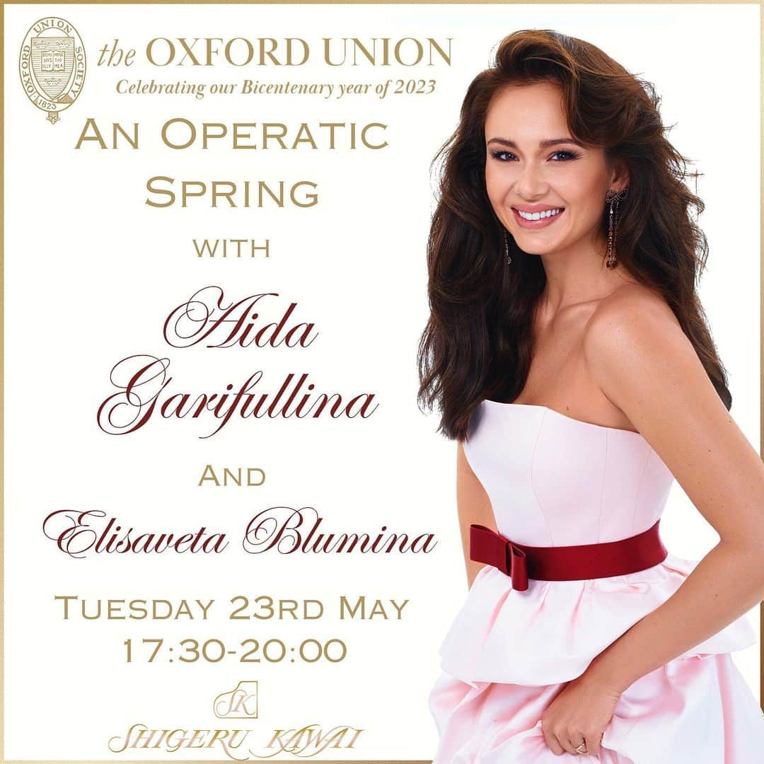 アイーダ・ガリフッリーナのインスタグラム：「I am so extremely happy to be singing at The Oxford Union in its 200th anniversary year. The Oxford Union has had so many great individuals from all walks of life as its guests since it was founded and I am thrilled that I am going to be among them ❤️  @theoxfordunion #TheOxfordUnion」