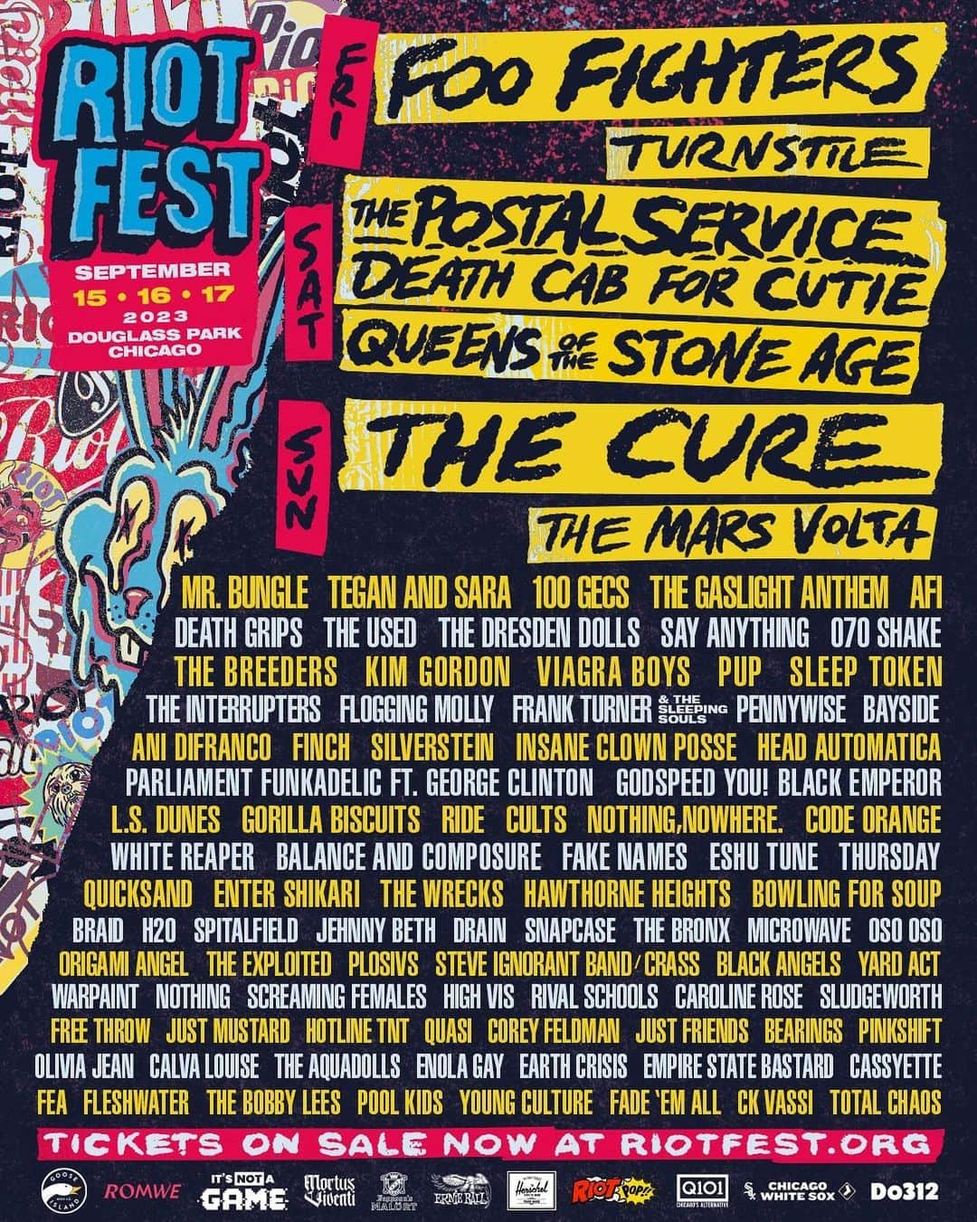 フー・ファイターズさんのインスタグラム写真 - (フー・ファイターズInstagram)「Chicago, we’re coming to @riot_fest Friday, September 15! Tickets are on sale now at riotfest.org. #RiotFest」5月17日 0時17分 - foofighters