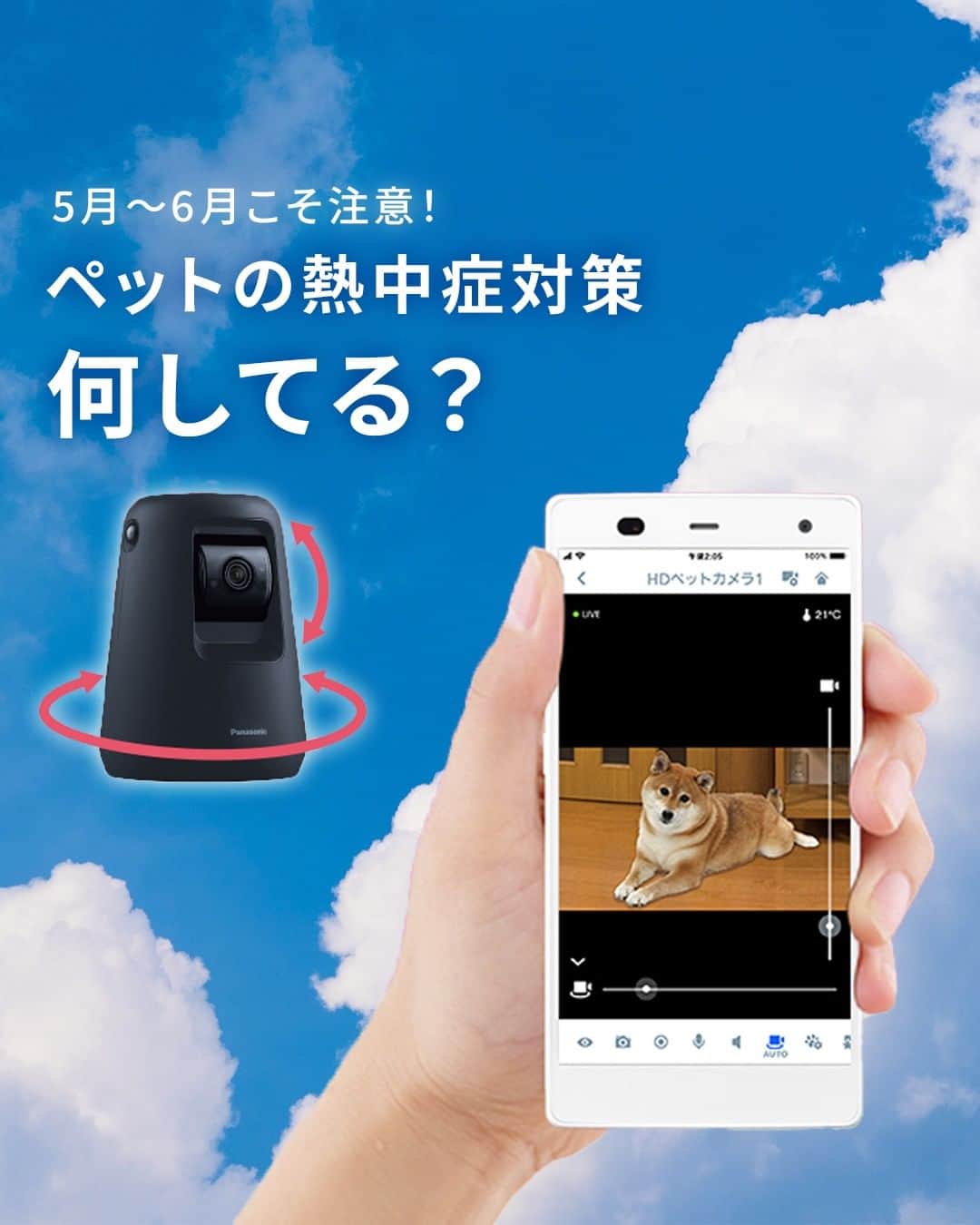 Panasonic ふだんプレミアムのインスタグラム：「@panasonicjp ←他の投稿はこちら  ＼コメントで教えてください！／ ペットの熱中症対策どのくらいしていますか？🐶🐱  ┈┈┈┈┈┈┈┈┈┈┈┈ もう対策している！　→🙌 まだしていない！　→💦 気になる！　→🤔 ┈┈┈┈┈┈┈┈┈┈┈┈  愛する家族の熱中症対策には、ペットカメラがおすすめ！  --------------- HDペットカメラ KX-HDN215 ---------------  外出しているときも ペットの様子をスマホで確認できます！  「参考になった！」という方は、いいね❤で教えてください！ 保存しておくと後で見返すことができて便利ですよ🙌  ‐‐‐‐‐‐‐‐‐‐‐‐‐‐‐‐‐‐‐‐‐  #熱中症対策 #熱中症 #ペットカメラ #ペット #犬のいる暮らし #猫のいる暮らし #犬好き #猫好き #おうち時間 #ていねいな暮らし #おうち時間を楽しむ #panasonic #パナソニック#パナソニックと暮らす」