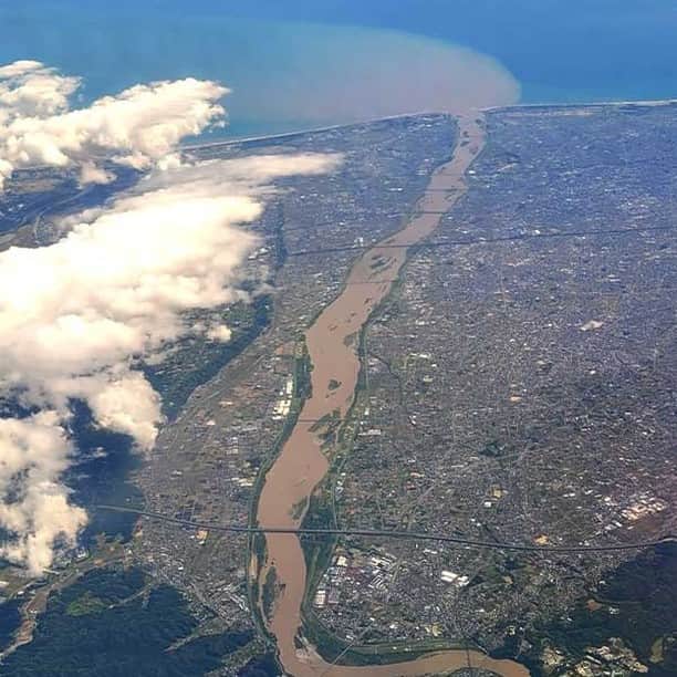 竹虎さんのインスタグラム写真 - (竹虎Instagram)「羽田空港から高知龍馬空港に飛ぶ機内からは東海道が良く見える、この日は雲が多かったが眼下に増水して濁った大河の流れがあった。位置的に考えたら、どうやら静岡県内の川に違いない。実は、竹トラッカーで高知から横浜まで走った「チャレンジラン横浜」では、この辺りを流れる天竜川、大井川、安倍川、富士川など大きな川が、小さな電気自動車にはまるで行く手を阻む関所のように感じていたから忘れられず親近感もある。 . 川の形から調べたら天竜川だと分かった、それならすぐに浜名湖も見えてくるはずだ。それにしても、海をあれだけの濁らせてしまう激流だと相当の大雨が降ったに違いない。雨の多い日本では、川の災害も昔から多発していたから護岸の工事には根を張り巡らせて育つ竹が植えられてきた。近くの安倍川では、川沿いの竹を利用した籠作りが盛んだったから、天竜川にも同じような護岸竹が今も残っているのではないだろうか？ . 真竹など大型の竹の場合もあるけれど、篠竹など小型の竹や女竹、五三竹など中型の竹笹を良く見かけるのは密集して生えるからだ。蓬莱竹のような株立のバンブー系の竹は、温暖な高知では河川のポイントや合流地点に守護神のように立っている。 . 日本三大暴れ川「四国三郎」と昔から呼ばれる吉野川の川岸には、グリーンベルトのように真竹の竹林が続いている。たまたま、そこに生えているのではない、人々が防災、洪水対策のために植えて管理してきた竹林だと言うことを知ってもらいたい。 . #竹虎 #虎斑竹専門店竹虎 #山岸竹材店 #竹虎四代目 #TAKETORA #天竜川 #吉野川 #護岸竹 #竹 #洪水対策 #蓬莱竹 #真竹 #地震の時には竹林に逃げろ」5月17日 5時50分 - taketora1894