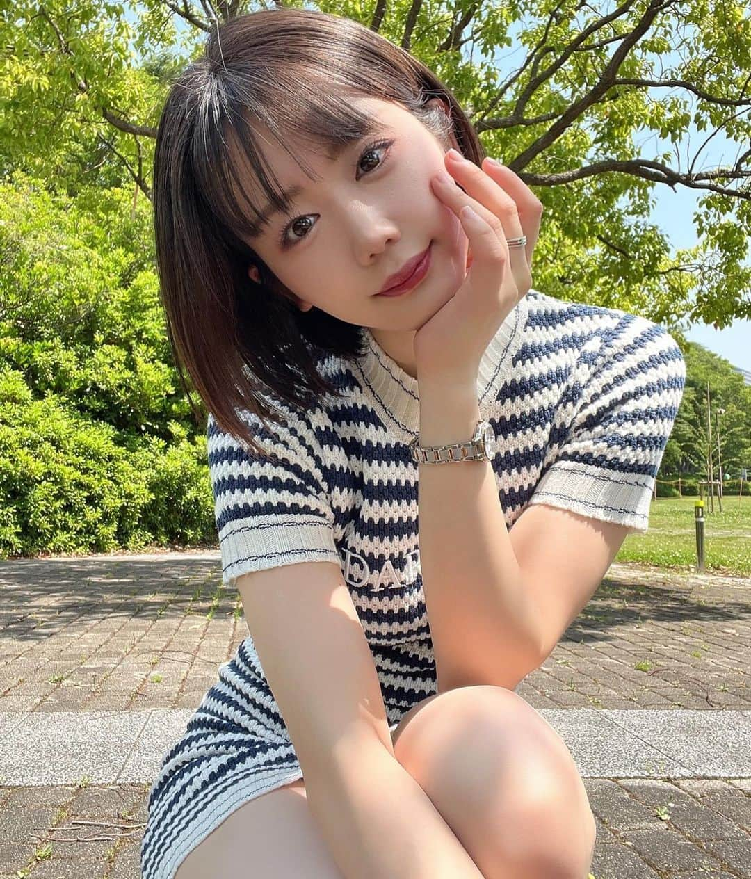 新唯さんのインスタグラム写真 - (新唯Instagram)「今日は真夏日！！☀️ めちゃくちゃ暑いけど夏好きだから嬉しい¨̮⃝  #darich #ショートヘア #黒髪ショート #ショートカット #リングガール #ラウンドガール #レースクイーン #ミスspa #あらたゆい #新唯 #夏コーデ」5月17日 11時44分 - arata_yui_