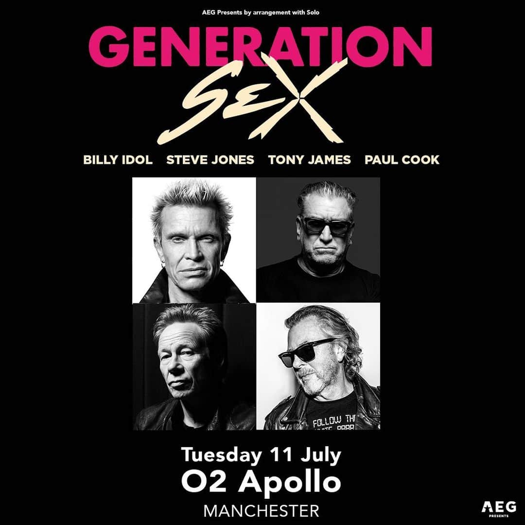 ビリー・アイドルさんのインスタグラム写真 - (ビリー・アイドルInstagram)「11 July Manchester! 🇬🇧 #GenerationSex #idol #jones #cook #james」5月17日 20時59分 - billyidol