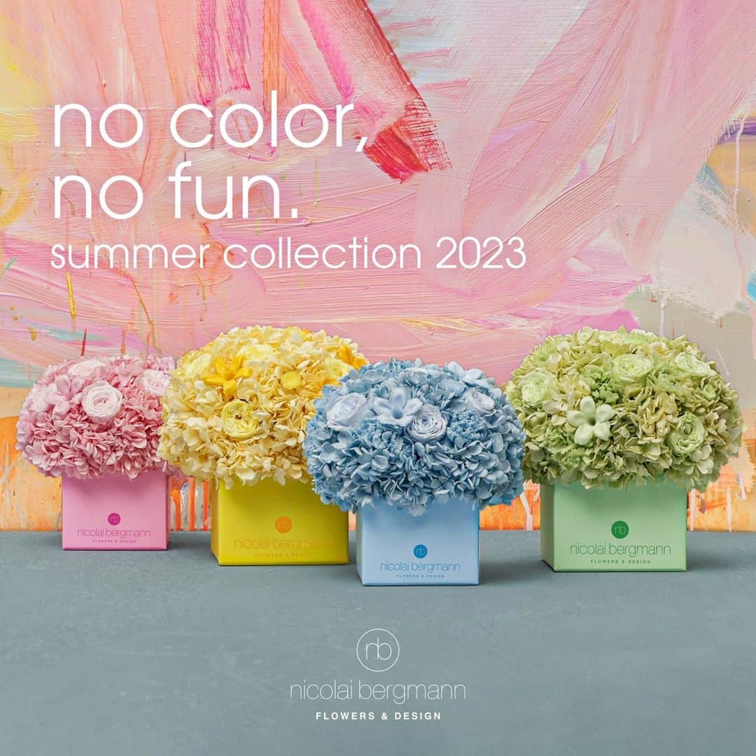 ニコライ・バーグマン・フラワーズ＆デザインさんのインスタグラム写真 - (ニコライ・バーグマン・フラワーズ＆デザインInstagram)「ɴᴏ ᴄᴏʟᴏʀ, ɴᴏ ꜰᴜɴ⁠ 💛💚💙💖⁠ ⁠ 2023年の夏、ニコライ バーグマンでは "No Color, No Fun"をテーマに、色を楽しみ、アートを感じるカラフルなコレクションが誕生しました。⁠ ⁠ The 2023 Summer Collection "No Color, No Fun" brings lovely summer memories to life. I have selected 4 vibrant colors, resembling different aspects of the upcoming season.⁠ ⁠ Which color is your favorite? 💛💚💙💖⁠ ⁠ #nocolornofun⁠ .⁠ .⁠ .⁠ .⁠ .⁠ #nicolaibergmann #flowerdesign #floralart #ニコライバーグマン #フラワーデザイン #夏限定 #니콜라이버그만 #꽃다발 #цветочноеоформление #blumenkunst #artefloral」5月17日 19時50分 - nicolaibergmann