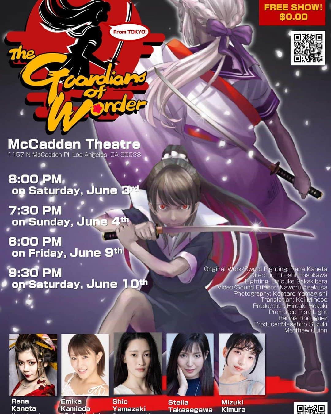 兼田玲菜のインスタグラム：「I want you to spread the information. I'm going to Los Angeles for the first time!🇺🇸You can watch the play for free. Please come and visit us!  #America #🇺🇸 #LA #LosAngeles #stage #performance #actress #fight #story #Hollywood #work #free #girl #theater #information #guidance #event #festival #renakaneta #japan #samurai #a #Instagram」