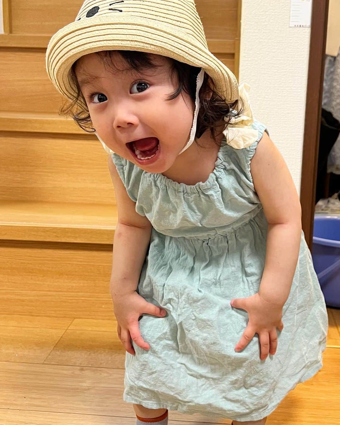 ゆうひなたのインスタグラム：「. . . お散歩前に雄叫びをあげて 気合いを入れるとっちゃん🌞❕ 今日も元気モリモリです🤣🤍」