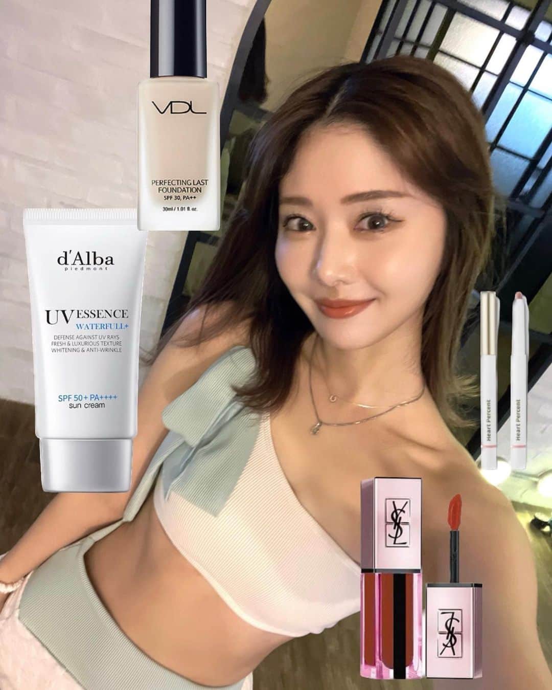 一木美里のインスタグラム：「🧡🧡🧡  partyの日のメイク🏖️♡ dAlbaのフレグランス、待ってたから嬉しい🫶🏻 新製品の @veganery_official のゼリーも本当においしいです😋  #dAlba#gifted#kbeauty#韓国コスメ#韓国メイク#ダルバ#サンクリーム#日焼け止め#메이크#메이크업」