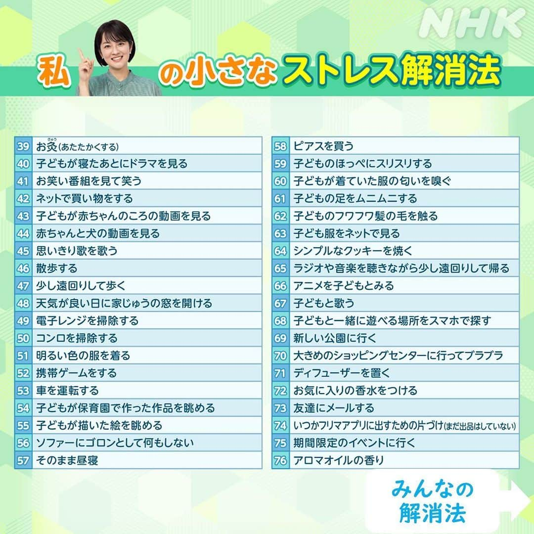 あさイチさんのインスタグラム写真 - (あさイチInstagram)「ストレスたまっていませんか？   心の健康を保つためには、自分に合った ストレスの解消方法を見つけるとよいそうです！   ということで、華丸さん大吉さんに ストレス解消法を聞いてみました☺👉2枚目   ちなみに、鈴木アナのストレス解消法は👉4.5枚目 番組に寄せられたみんなのストレス解消法は👉6.7枚目   みなさんのストレス解消法はなんですか？ ぜひコメントで教えてください！   @nhk_asaichi   #博多華丸大吉 さん #華大 さん #華丸 さん #大吉 さん #ストレス #解消法 #心の健康 #鈴木奈穂子 アナ #nhk #あさイチ #8時15分」5月17日 18時10分 - nhk_asaichi