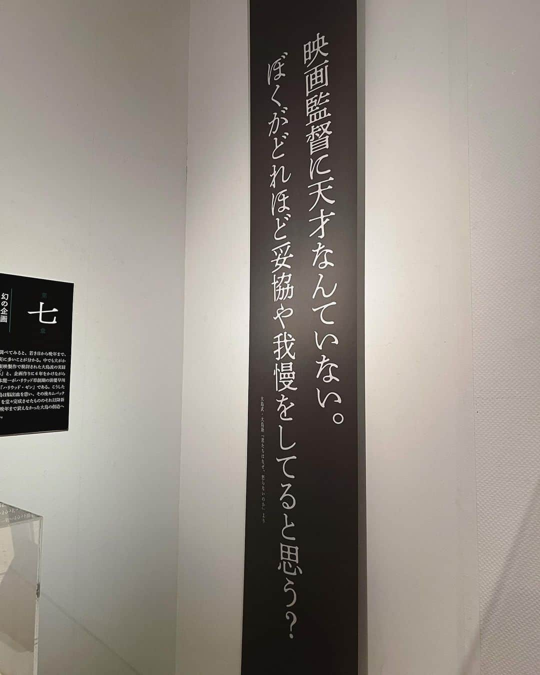 杉野希妃さんのインスタグラム写真 - (杉野希妃Instagram)「展覧会「没後10年 映画監督 大島渚」へ。 2021年に出版された「大島渚全映画秘蔵資料集成」の編著者であり本展覧会の監修もなさっている樋口尚文様 @higuchism にご案内いただきました。 ひとつひとつの作品に全エネルギーを注ぎながら命を燃やすように映画に向き合われていたのだということがひしひしと伝わってくる展示でした🔥 『愛のコリーダ』のアレの制作費領収書とか、『少年』冒頭の黒い日の丸とか、『戦場のメリークリスマス』デヴィッド・ボウイ演出の打ち上げ寸劇スナップとか…あっと驚くレアなもの満載でファンにはたまらんです。 私のお気に入りはエディンバラ映画祭が作成した謎にポップなポスター（8枚目）でして、あの異様に萌える世界観のある側面が絶妙に抽出されているような。 膨大な資料の中から展示されているものはごく一部だそうで、あまりに凄まじい量のため一度見つけたものをまた探し当てるのは至難の業だとか😳 8/6（日）までです、ぜひ行かれてみてください🫶🏻  #大島渚 #nagisaoshima  #深海に生きる魚族のように自ら燃えるのでなければ何処にも光はない  #カメラは決して中立性などは持ちえず常に加害者なのです #映画監督に天才なんていない #ぼくがどれほど妥協や我慢をしてると思う？ #私達はヌーベルバーグを撲滅する #私達の周辺の私達内部のヌーベルバーグを撲滅する #青春は不可能性の発見である」5月17日 18時32分 - kikisugino