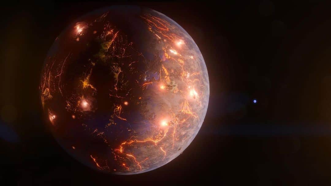 のインスタグラム：「Astronomers have discovered an Earth-sized exoplanet that could potentially support life. Also, it may be covered in volcanoes.   Called LP 791-18 d, the planet orbits a small red dwarf star about 90 light-years away in a southern constellation called Crater. The gravitational tug from a more massive planet in the system, shown as a blue disk in the background of this illustration, may result in internal heating and volcanic eruptions.   Only a small proportion of the exoplanets—worlds beyond our solar system—that have been discovered so far are thought to be able to support life.   Finding LP 791-18 d gives us more hope that we might one day find signs of life on another planet. The discovery was made possible in part due to ground-based observations made by the Center for Astrophysics | Harvard & Smithsonian.」