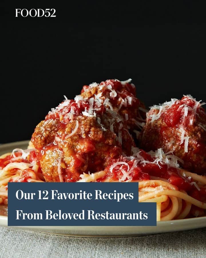 Food52のインスタグラム：「From Rao's Meatballs, to Le Bernardin's Crispy-Skinned Fish, to Nancy Silverton's Chopped Salad, we've rounded up our (and your) favorite recipes from restaurants. Click on the link in bio for each one! 📸: @jamesransom_nyc #f52community #f52grams」