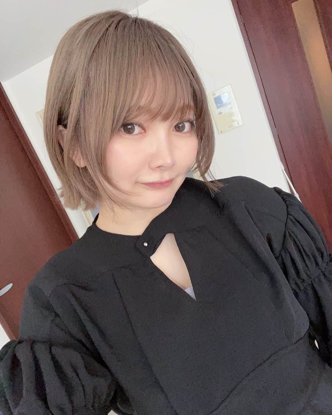 あや猫のインスタグラム：「たまには自撮りを…🤳 元気ですヨ！！！！！←  髪色を最近、ミントベージュにしました。 あと顔周りにレイヤーを入れてウルフボブにしてもらいました。 @nisisige ✂️  服は @public_tokyo のワンピースだよん。  カラコンは最近のお気に入りのエバーカラーワンデーナチュラルの限定カラーのマシュマロミルクです。 ナチュラルでふんわりしててめちゃくちゃ良い😮🤍  もう少しちゃんと自撮りしたりメイク載せたりすべきだよね、わかってはいるんだけど、、、笑  ┈┈┈┈┈┈┈┈┈┈┈┈┈┈┈┈┈┈┈┈ #ヘアカラー #ヘアスタイル #ウルフボブ #publictokyo #ミントベージュ #エバーカラーワンデーナチュラル #マシュマロミルク #カラコン」