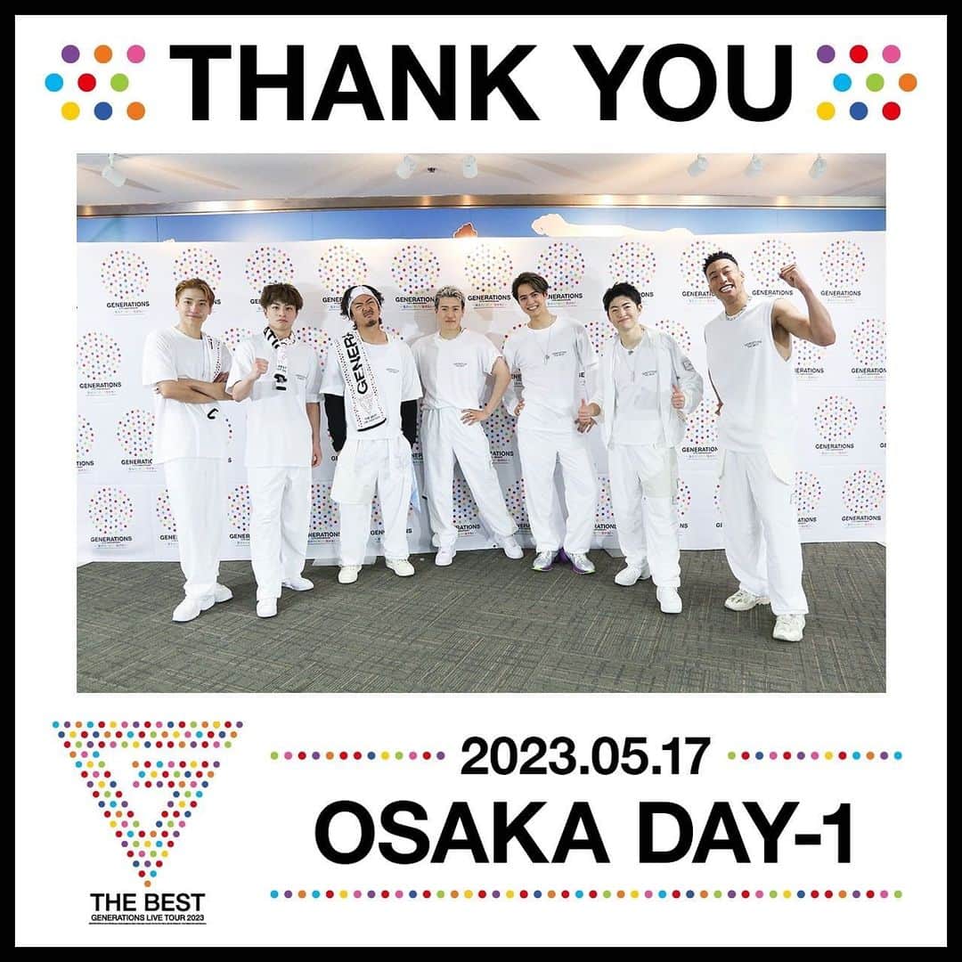 のインスタグラム：「* * 𝐆𝐄𝐍𝐄𝐑𝐀𝐓𝐈𝐎𝐍𝐒 𝐋𝐈𝐕𝐄 𝐓𝐎𝐔𝐑 𝟐𝟎𝟐𝟑 "𝐓𝐇𝐄 𝐁𝐄𝐒𝐓" * "Osaka Day1" * #GENERATIONS #GENE #ジェネ #THEBEST #GENE_集まれ騒げ繋がれ #DREAMERS」