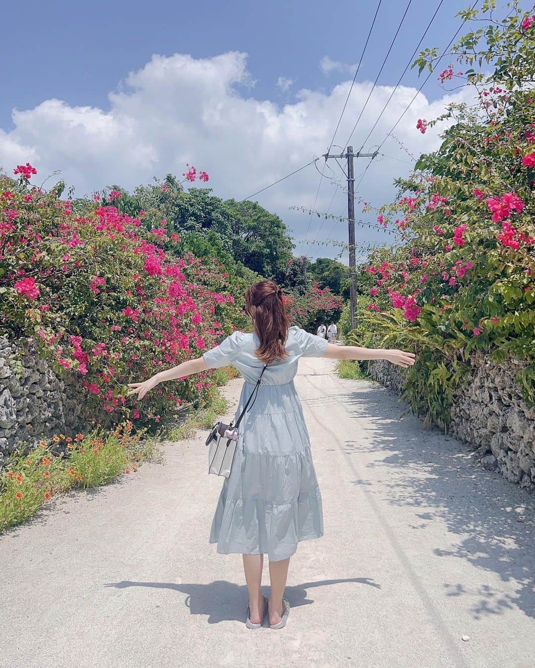 ハルナのインスタグラム：「． ． ⁡ ⁡ サイクリングだいすき🚴‍♂️🌺 みんなは自転車乗ったりするのー？ ⁡ ． ． #過去pic #竹富島 #竹富島サイクリング #沖縄 #沖縄旅行 #ootd #私服 #ワンピースコーデ #水色コーデ #ハーフアップアレンジ #ミディアムヘア #ミディアムヘアアレンジ #簡単アレンジ #簡単ヘアアレンジ #ヘアスタイル #ヘアアレンジ #ぱっつん前髪 #좋아요 #좋아요환영‪ #𝒊𝒏𝒔𝒕𝒂𝒈𝒐𝒐𝒅 #𝒊𝒏𝒔𝒕𝒂𝒍𝒊𝒌𝒆」