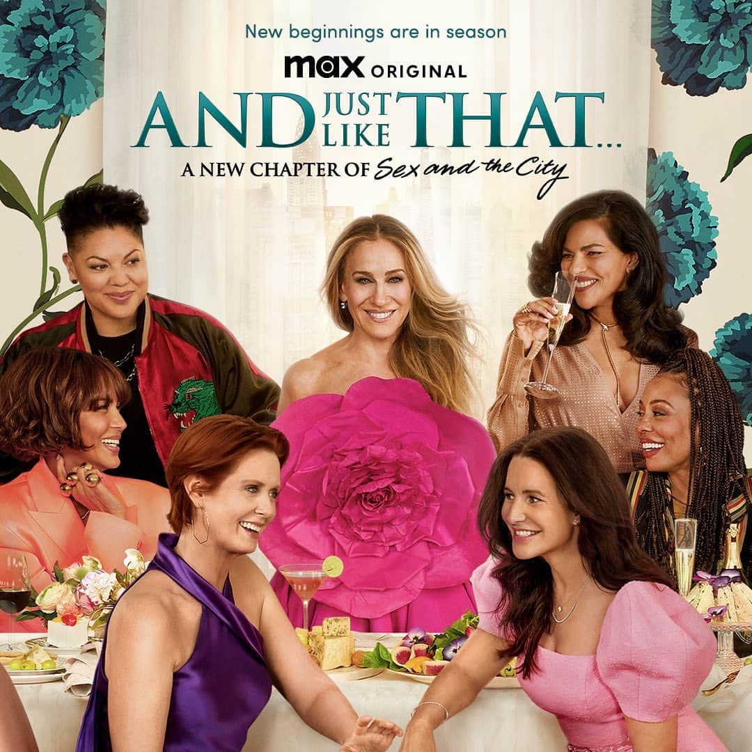 クリスティン・デイヴィスのインスタグラム：「So excited to show you all our new season artwork!   Pull up a chair, it’s going to be a feast. Season 2 of #AndJustLikeThat premieres June 22 on Max. #StreamOnMax」