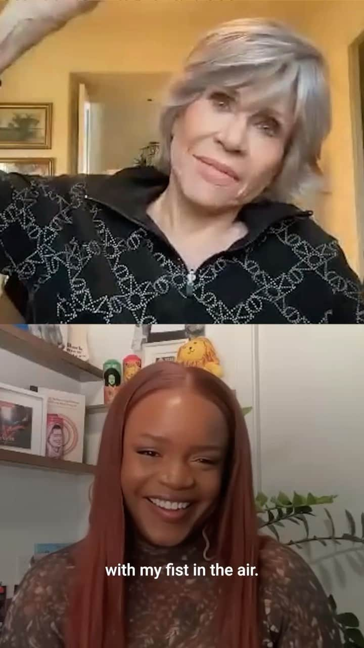 ジェーン・フォンダのインスタグラム：「This week on #HotEnoughForYou, we’re joined by activist @MsPackyetti! Watch on as @janefonda tests her pop culture knowledge.   Did we stump you on any questions this week? 🤔  Join the @janeclimatepac and save the planet. Text “JANE” to 40506 to get started.」