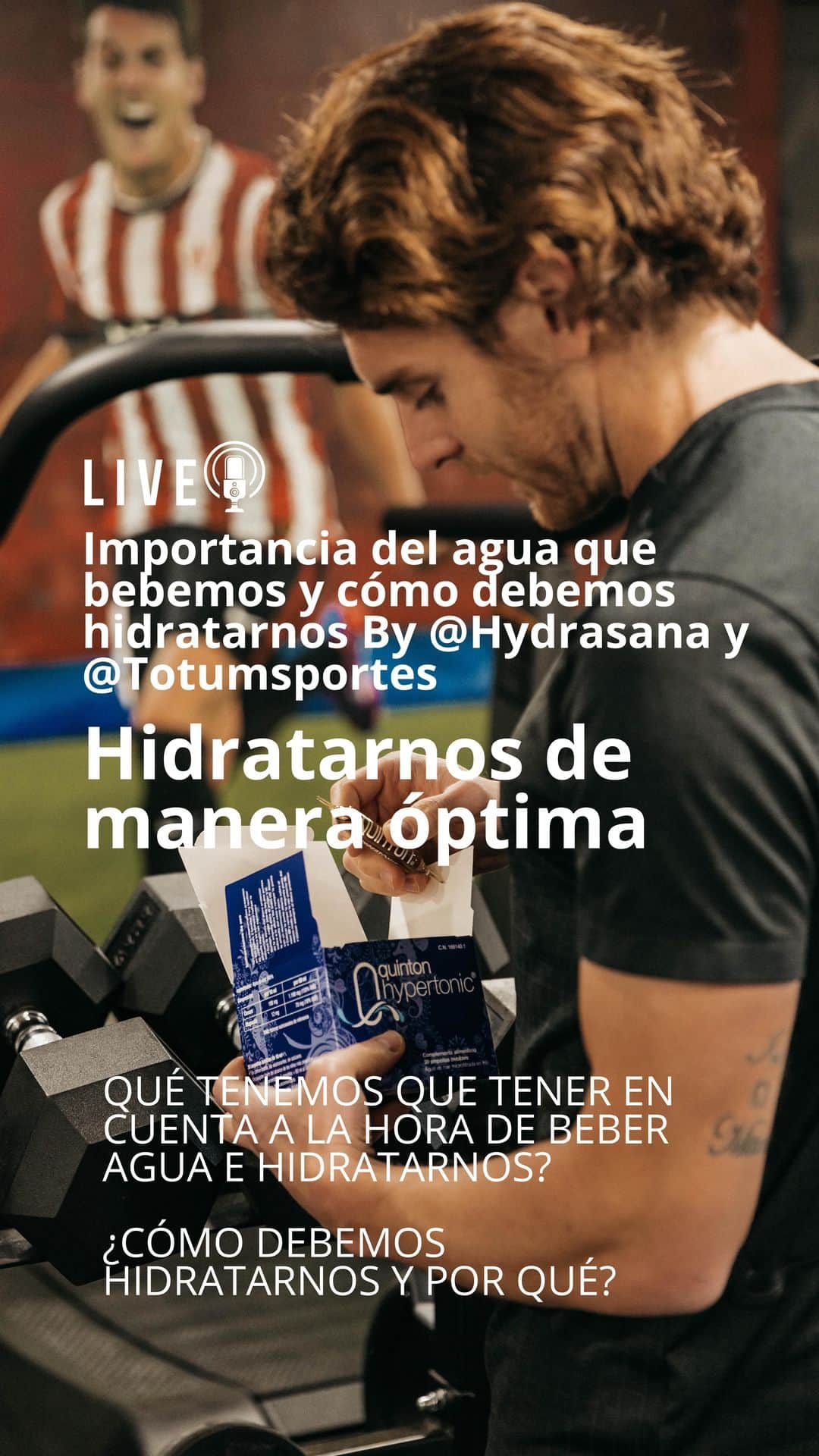 イバイ・ゴメスのインスタグラム：「🎙️ LIVE SOBRE FILTRADO DE AGUA ( @hydrasana ) Y NUTRICIÓN/HIDRATACIÓN por medio de @totumsportes 💦」