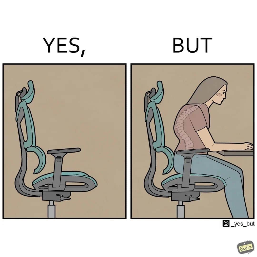9GAGさんのインスタグラム写真 - (9GAGInstagram)「A reminder to sit up straight  ✍🏻 @_yes_but  - #comic #sit #sitting #posture #chair #relatable #9gag」5月18日 2時01分 - 9gag