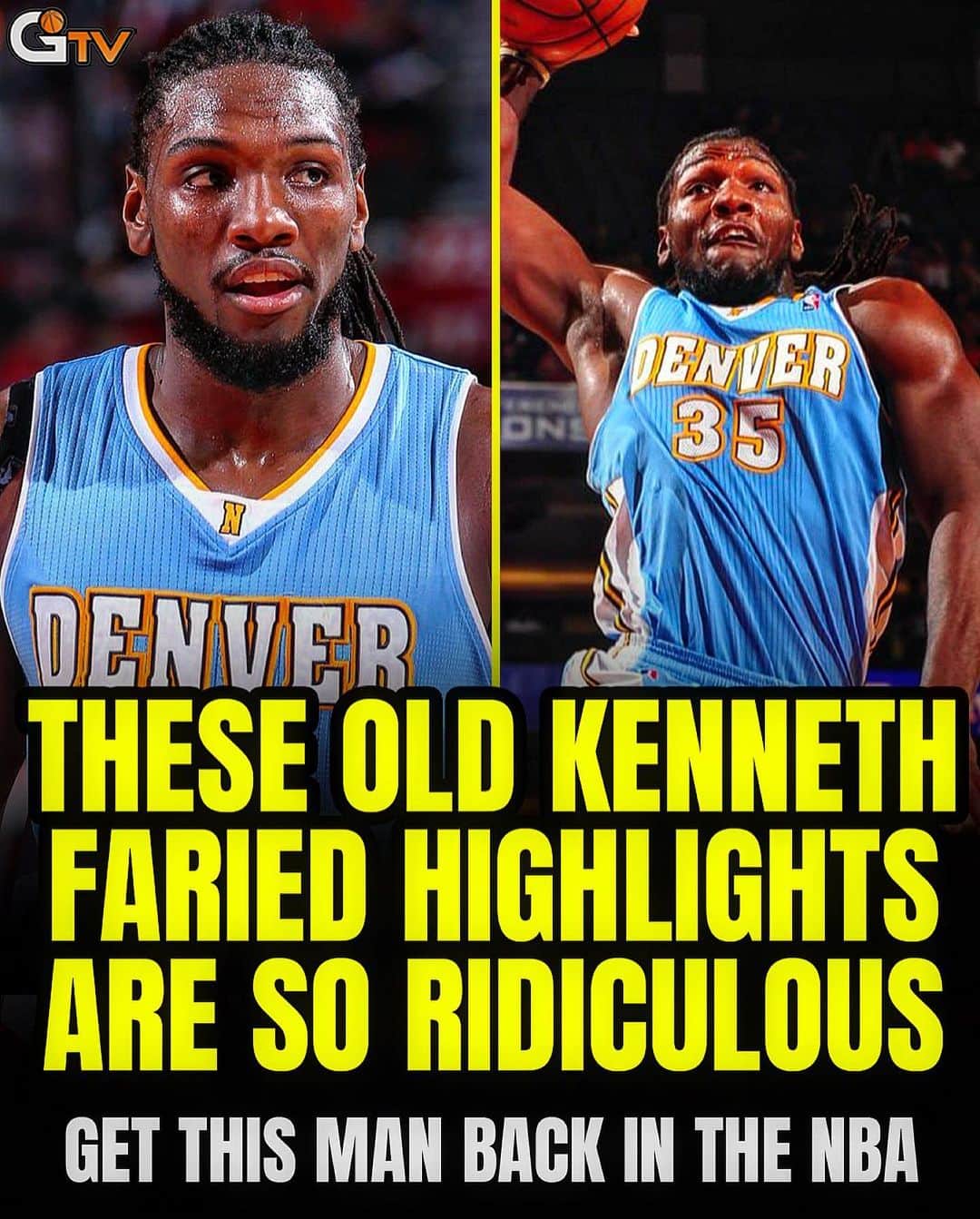ケネス・フェリードのインスタグラム：「Watching the @nuggets yesterday, I couldn’t help but think of when Kenneth Faried was a MONSTER for them! This man had some of the most explosive and powerful dunks and blocks of any NBA player for almost a decade. Swipe left..he was a DIFFERENT BREED. 💪 @kennethfaried35   Kenneth is now 33 years old and was tearing up the G League with the same athleticism and motor he had in his 20’s. He averaged 13.8 PPG, 11.1 RPG, and 1.9 BPG in just 29.1 MPG for the @capitanescdmx. No doubt an NBA team could still use his services.」