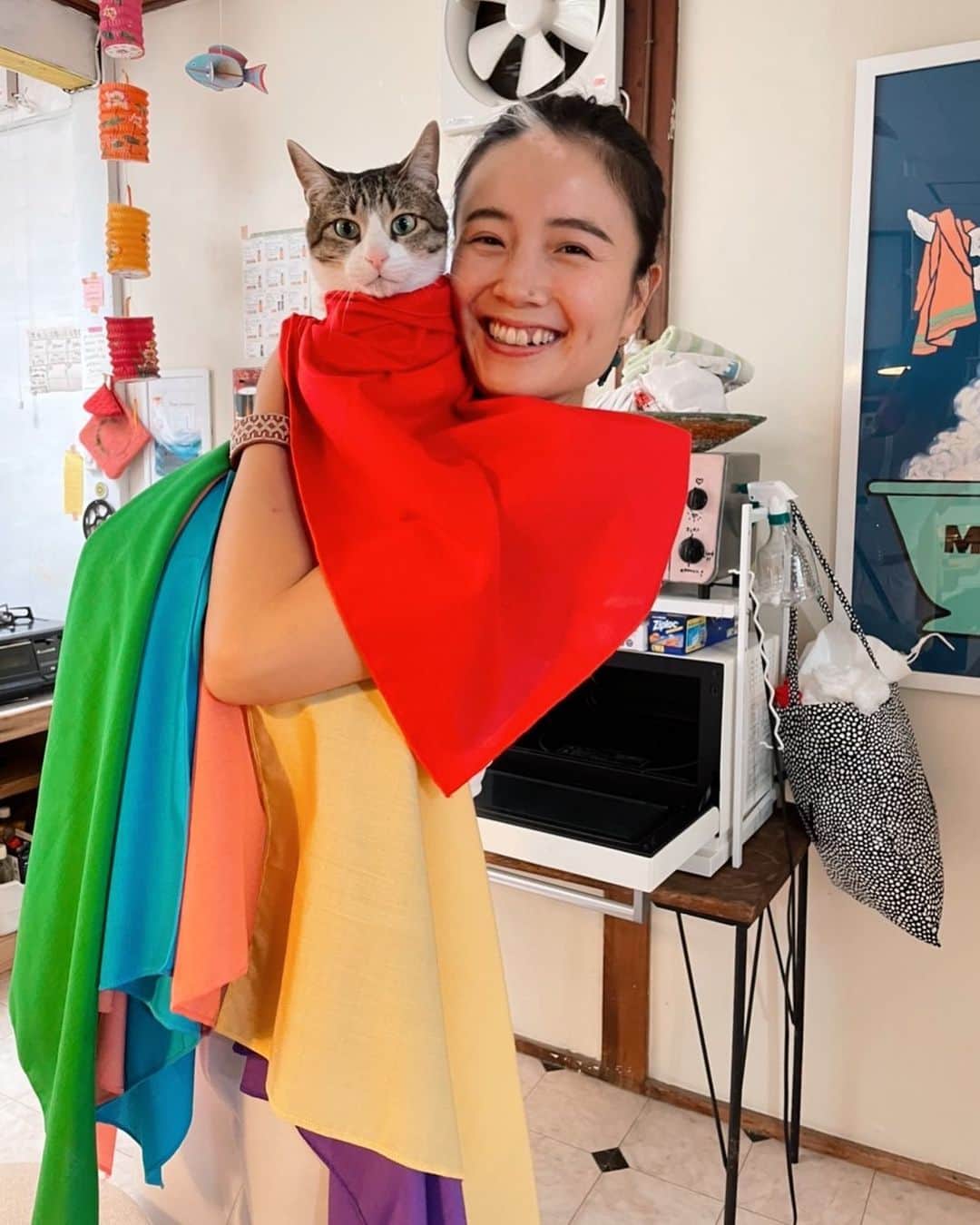 屬美於のインスタグラム：「毎日沢山、皆さんの色を一緒に発見させて頂いて私も幸せな気持ちになる日々です❤️ありがとうございます！  ただ色を診断するだけでなく、色を通して皆さんの色々なストーリーに触れさせて頂くことになりました。🌷  私を選んで下さってありがとうございます💕💕  はいっ！こちらうちのとらどん🐈のパーソナルカラーです！トラの性格にもぴったりなビタミンカラーが似合っています🩵  パーソナルカラーは六月はまだ予約受付中です🫶☺️🩷みなさんにはやく知って頂きたいです！ご予約お待ちしてます  #サイアートパーソナルカラー#パーソナルカラー診断 #パーソナルカラー和歌山#全く新しい色#自分の色を見つけよう #綺麗を応援したい 📣📣📣  @mioyoga3225」