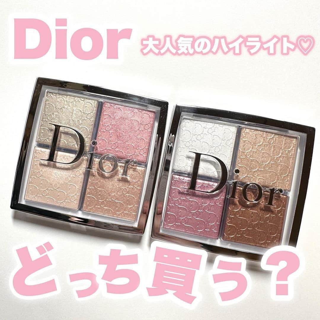 エイミーさんのインスタグラム写真 - (エイミーInstagram)「\ Dior大人気のハイライト♡どっち買う？/ 👇🏻詳細はコチラ ････････････････････････････ 新作コスメや話題のコスメのことなら 【amy(エイミー)】✨  ワクワクするコスメ情報を毎日配信中❣️ プレゼントキャンペーンの応募もお忘れなく🐰💕 投稿はこちらをチェック👇🏻✨ ▶︎▶︎ @amy__cosmetics ◀︎◀︎ ････････････････････････ Dior ディオール バックステージフェイス グロウパレット 6,050円（税込） ････････････････････････  ブルベ夏の私的に001 ユニバーサルの方が良いかな? でも可愛い人はみんな004 ローズゴールドがポーチに入ってる・・・ と一生悩んで両方買ったので感想をシェアします！  両方ともツヤンツヤンだけど004 ローズゴールドの方が黄みがあって肌馴染みが良い印象！  アイメイクにもチークにも使える(コスパ良すぎ）とのことでやってみましたが、ブルベ夏の私的にはやっぱり001 ユニバーサルのほうがしっくりくる気がしました！！  004 ローズゴールド も左下のところがすごく好きで涙袋や鼻筋にヘビロテしてます♪ でもブルベさんは001 ユニバーサルの方がおすすめかも！  参考になったら嬉しいです！ ぜひぜひチェックしてみてくださいー！  👉🏻今日は @hukusuke831 さんのバズった投稿紹介です😇🫧  #dior  #ディオールバックステージフェイスグロウパレット #ハイライト #デパコス #ローズゴールド #ディオール #ポーチの中身 #コスメ #コスメレビュー」5月18日 19時00分 - amy__cosmetics