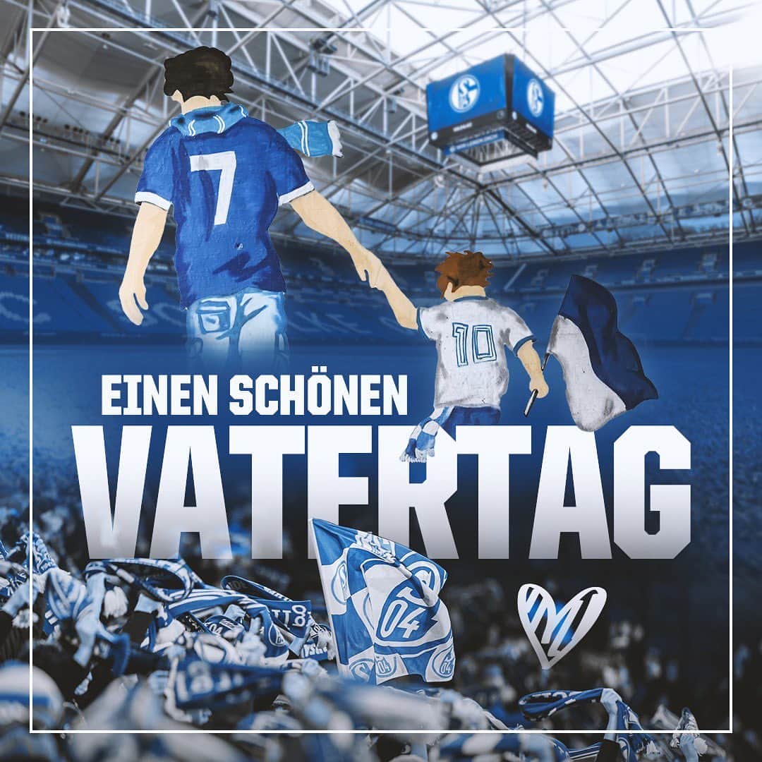 シャルケ04のインスタグラム：「Allen S04-Papas einen wunderschönen Vatertag! 💙 . . #S04 #Schalke #Vatertag #Knappen #Königsblau #WirBleiben #Football #Soccer #Fußball #Futbol #🔵⚪️」